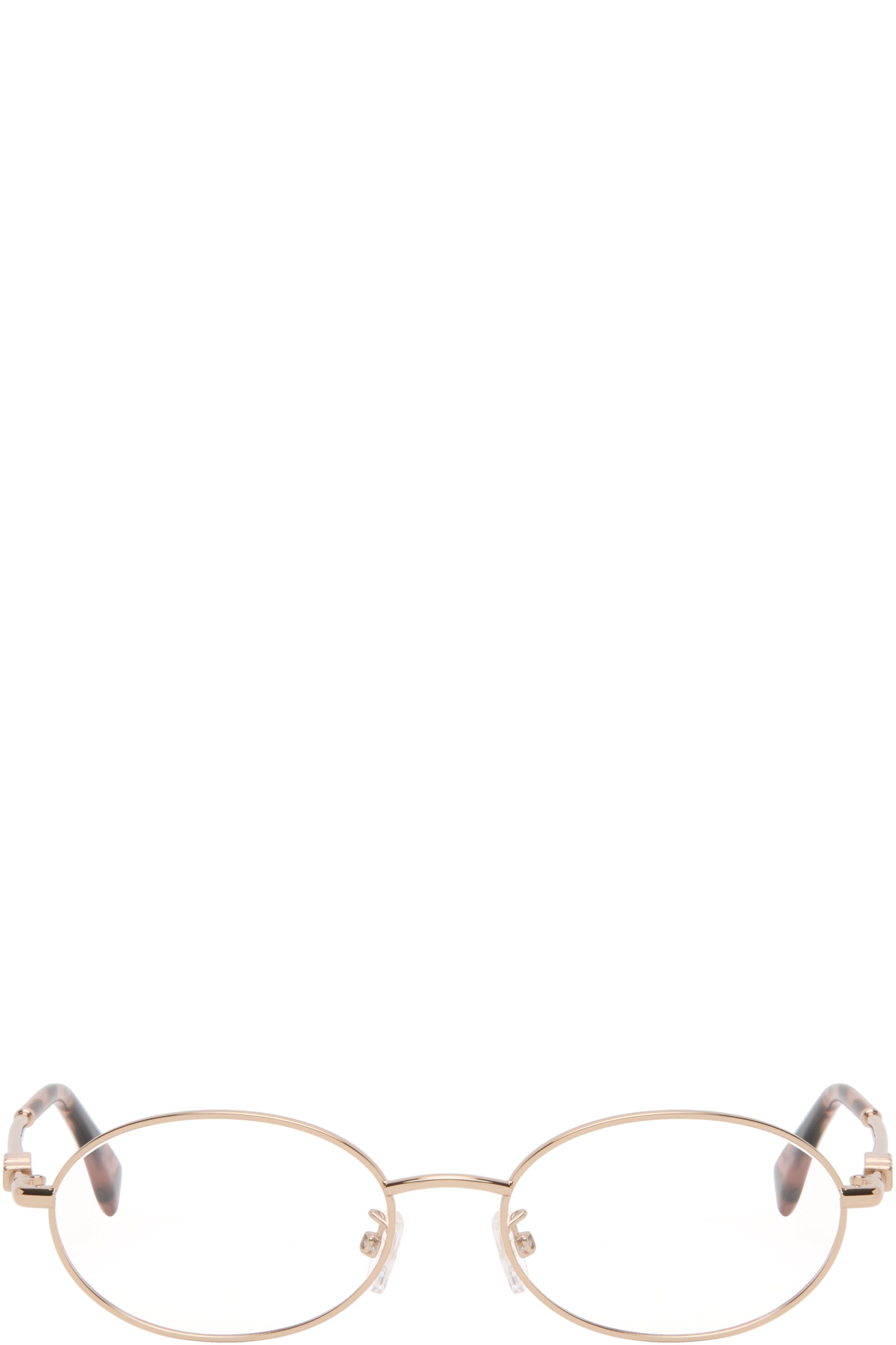 Fendi - Lunettes dorées à logos Fendigraphy