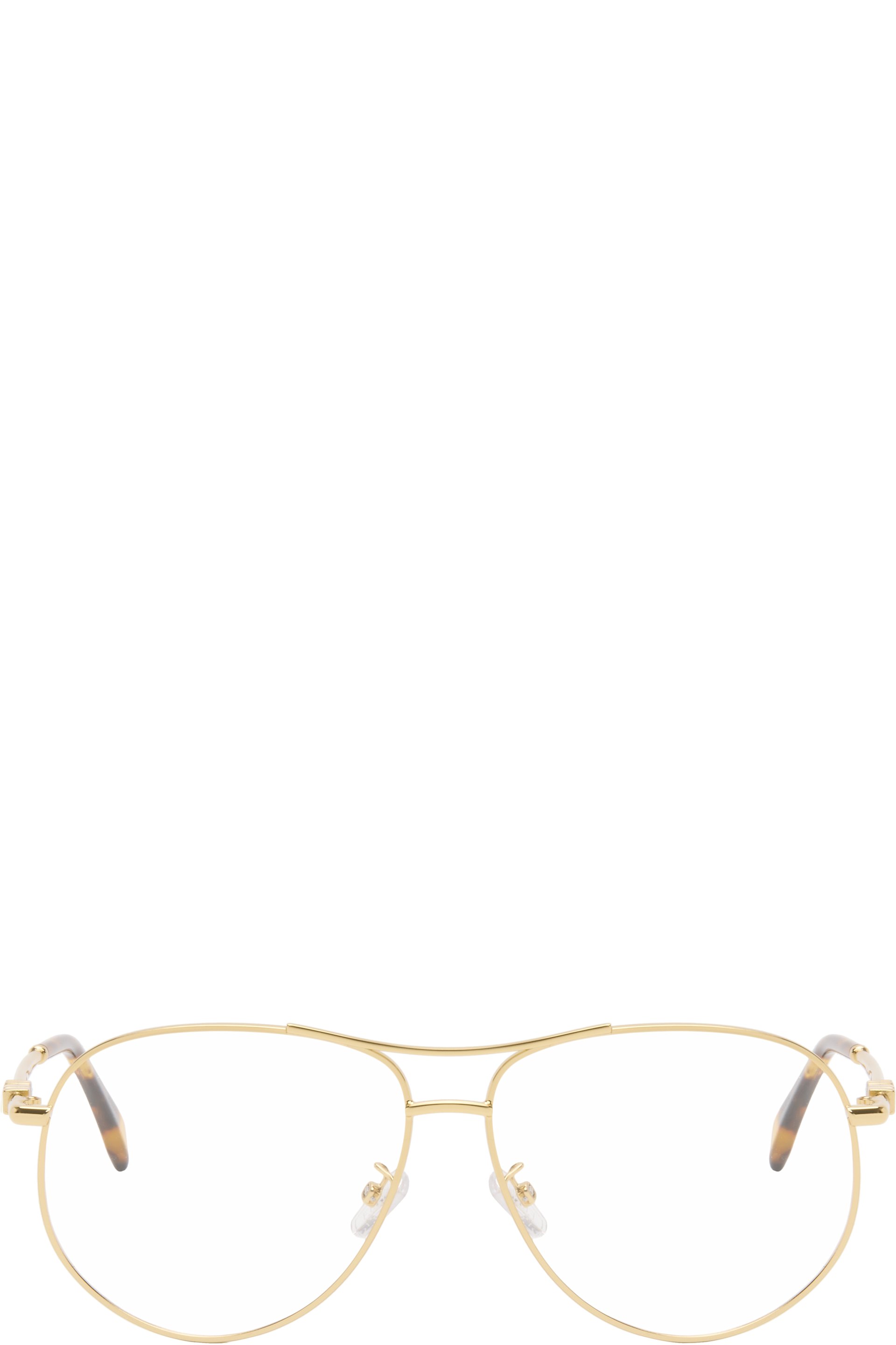 Fendi - Lunettes dorées à logos Fendigraphy