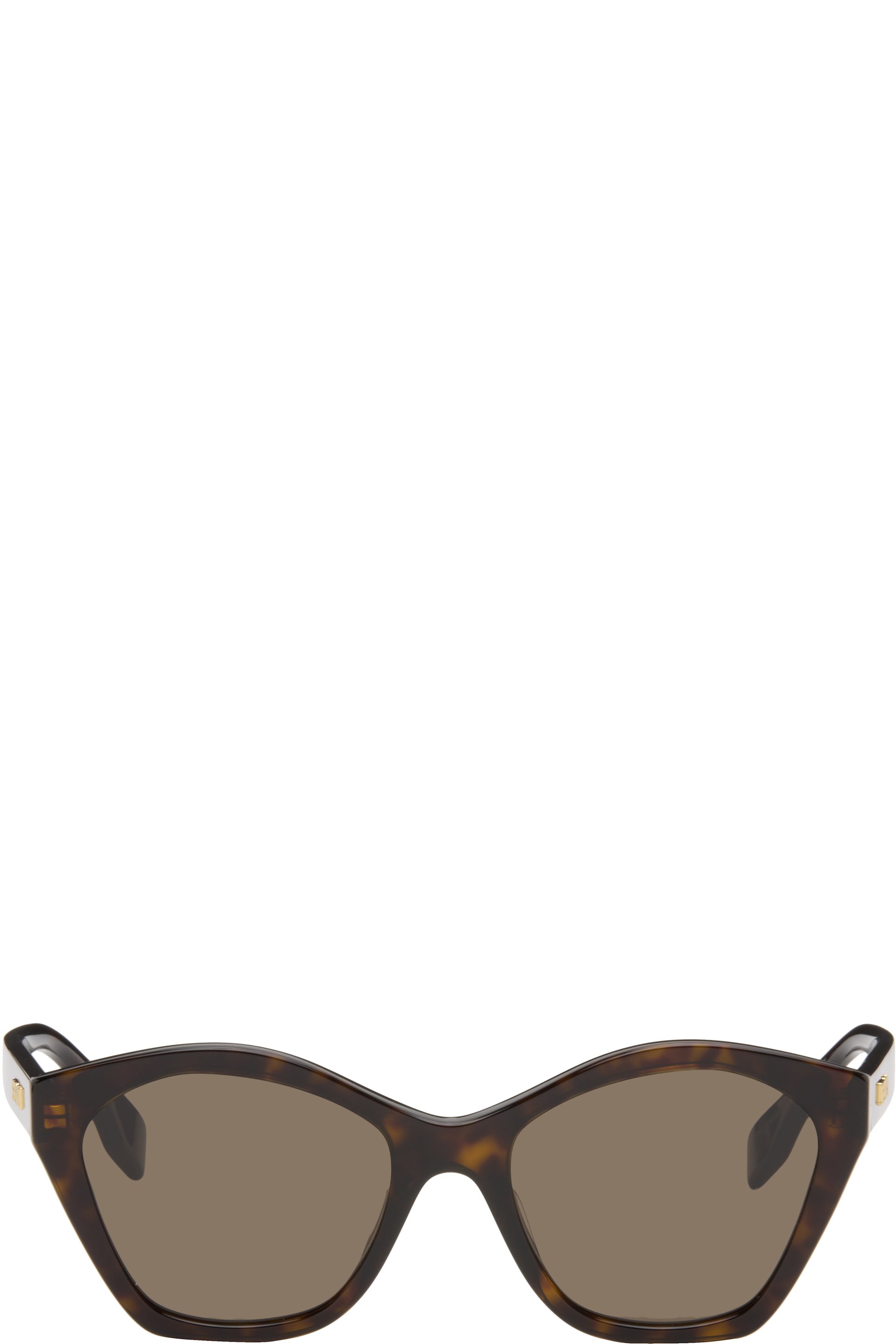 Fendi - Lunettes de soleil brunes à ferrures à logo