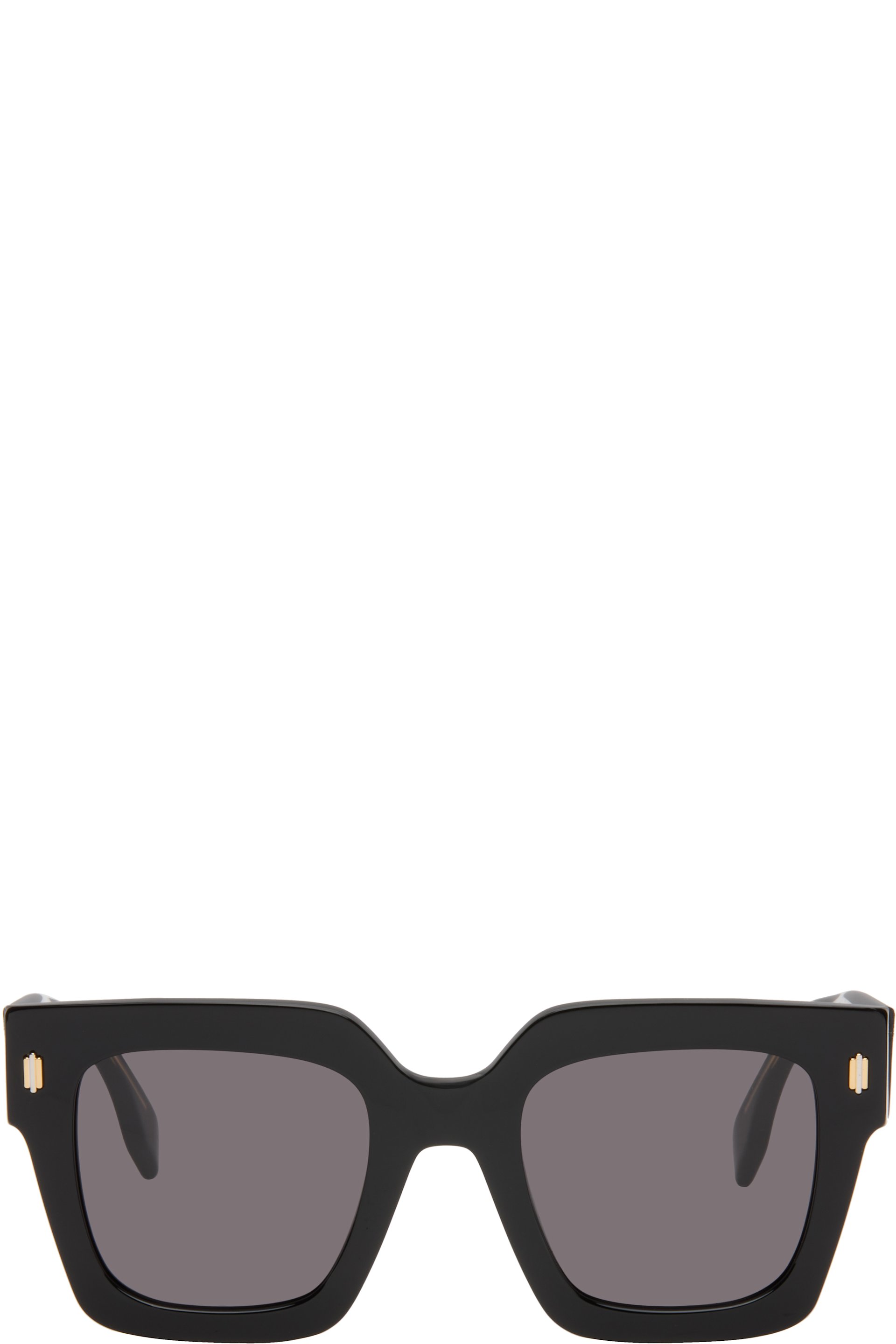 Fendi - Lunettes de soleil carrées noires à logos