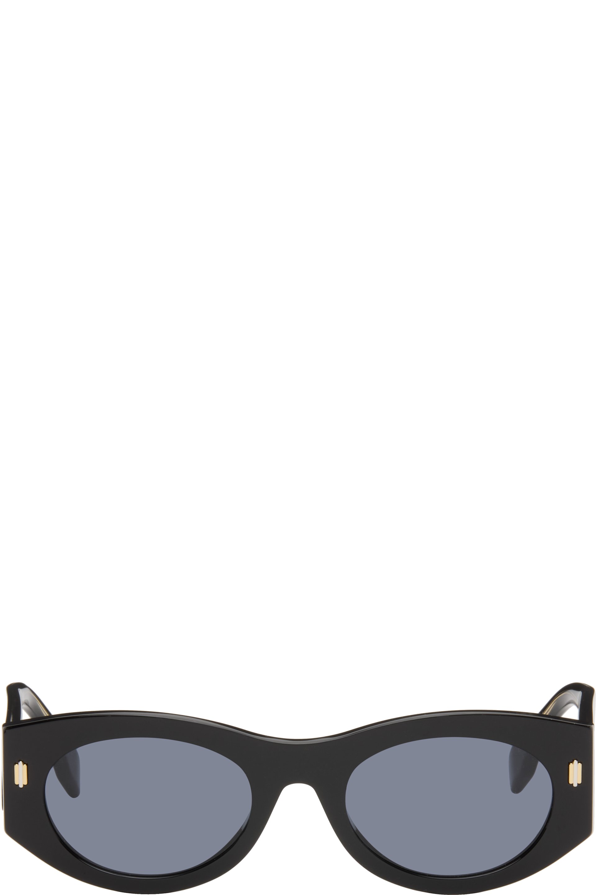 Fendi - Lunettes de soleil noires à logos Roma