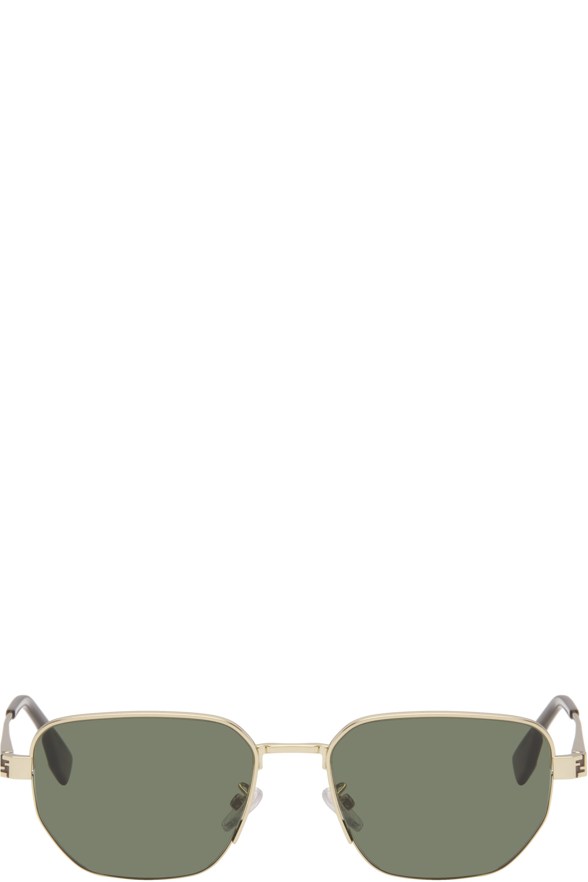Fendi - Lunettes de soleil dorées à logos