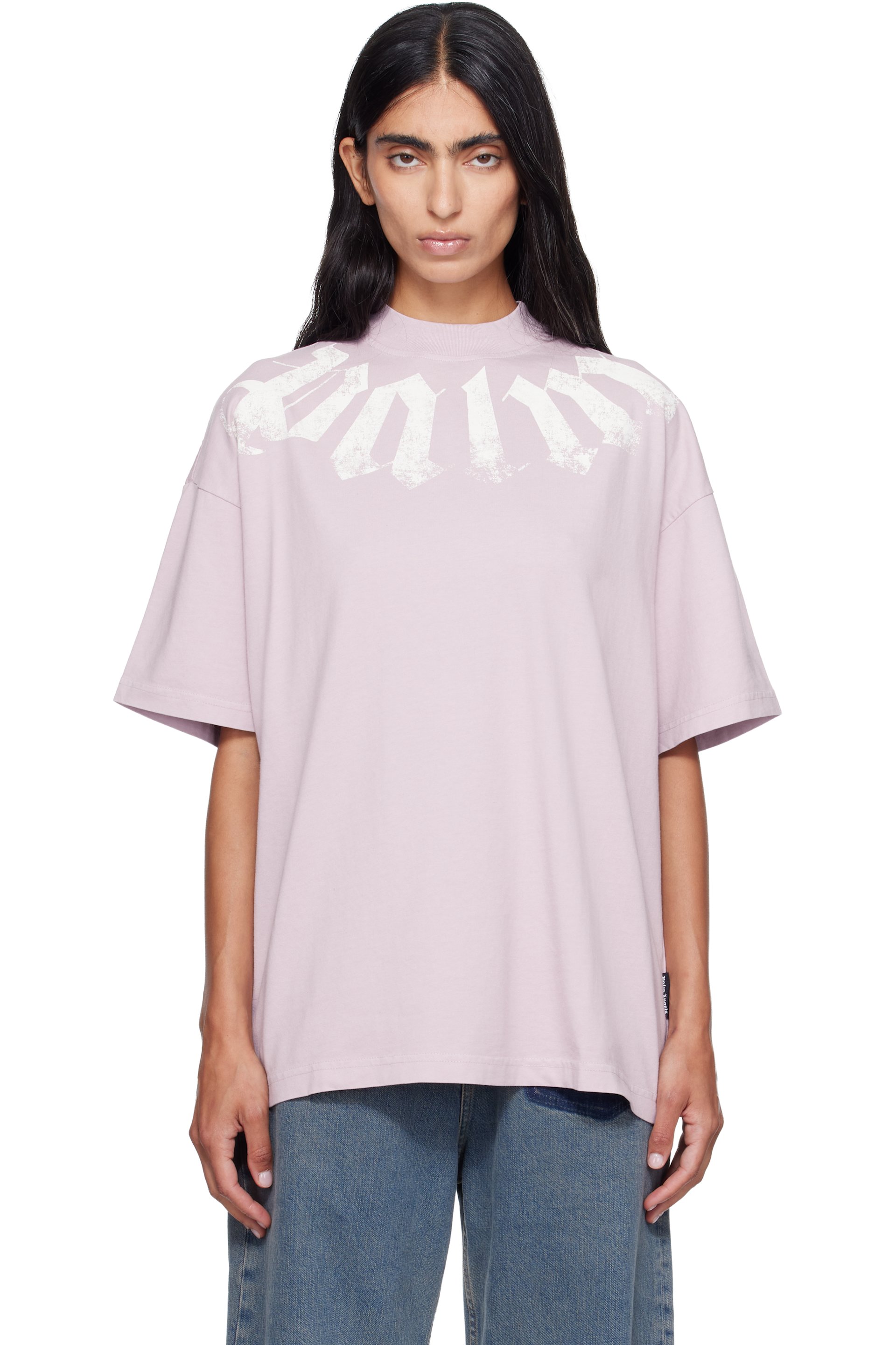 Palm Angels - Purple Big Neck Logo T-shirt