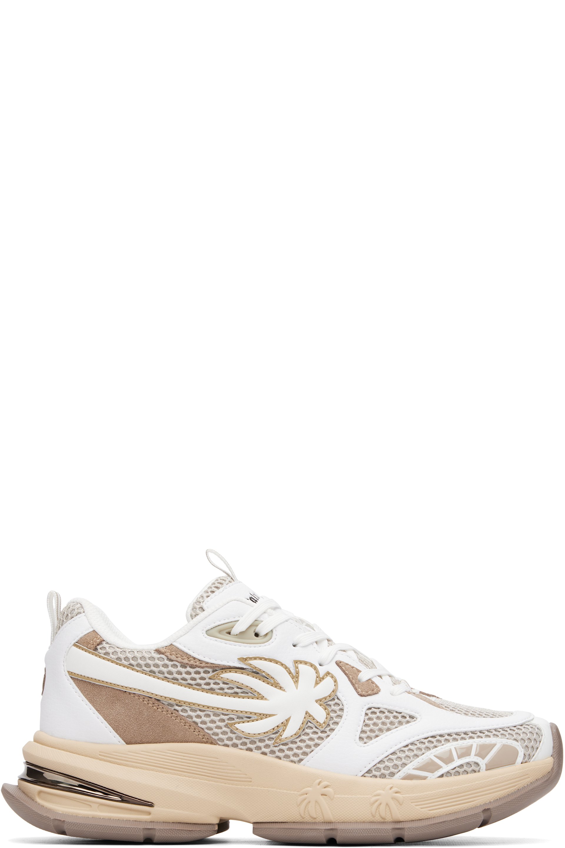 Palm Angels - White & Beige Palm Runner Sneakers