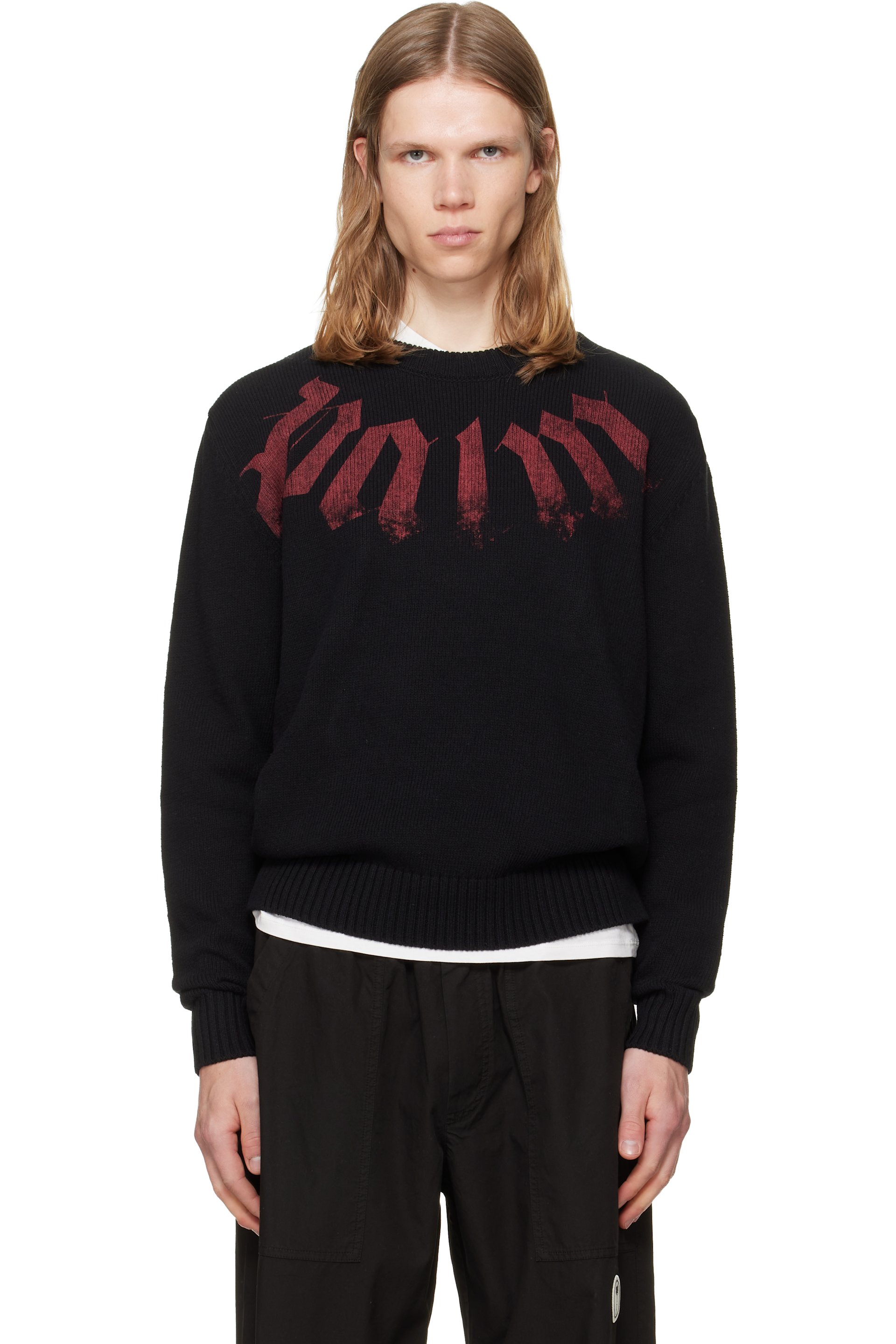 Palm Angels - Pull noir à logo surdimensionné