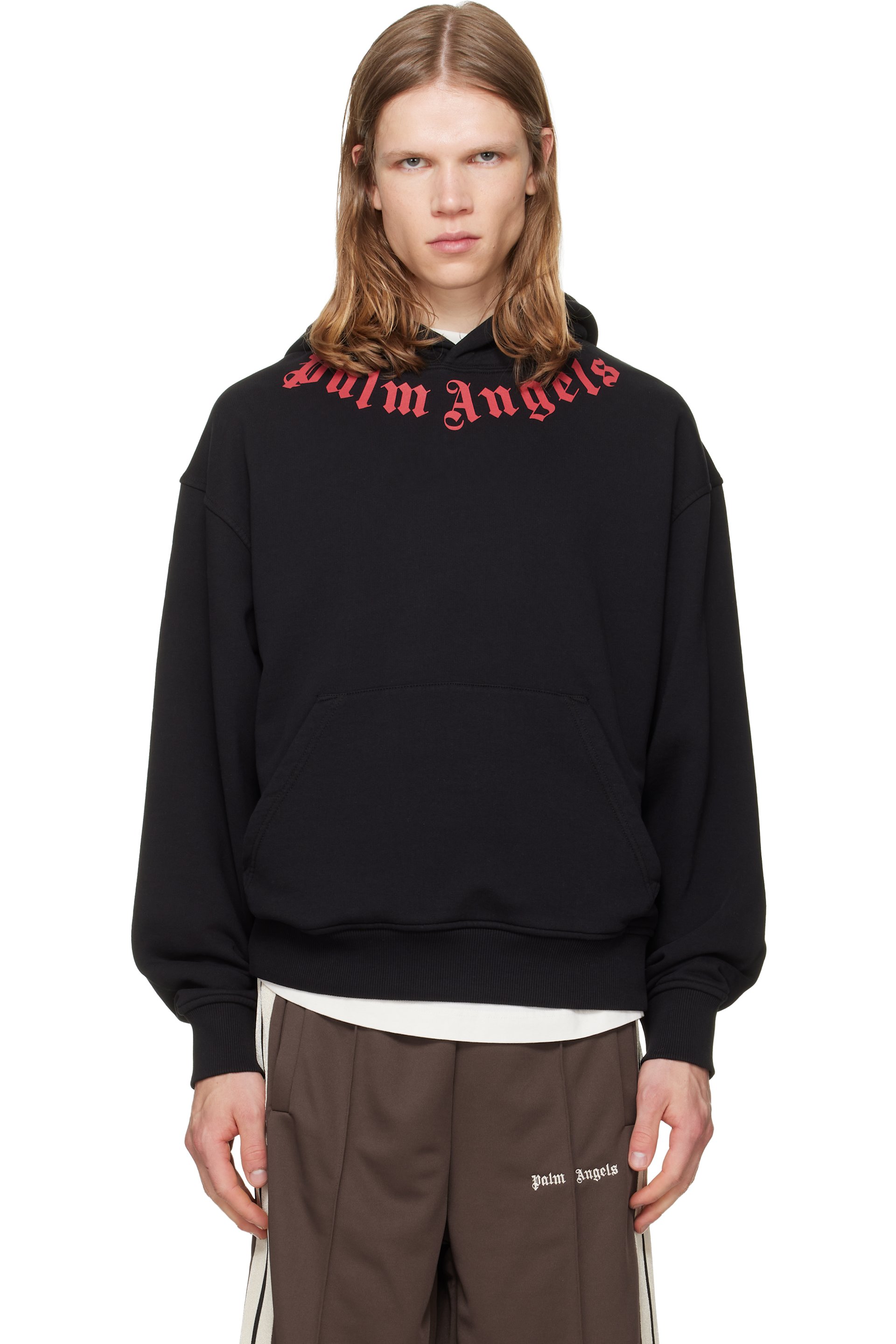 Palm Angels - Black Neck Logo Hoodie