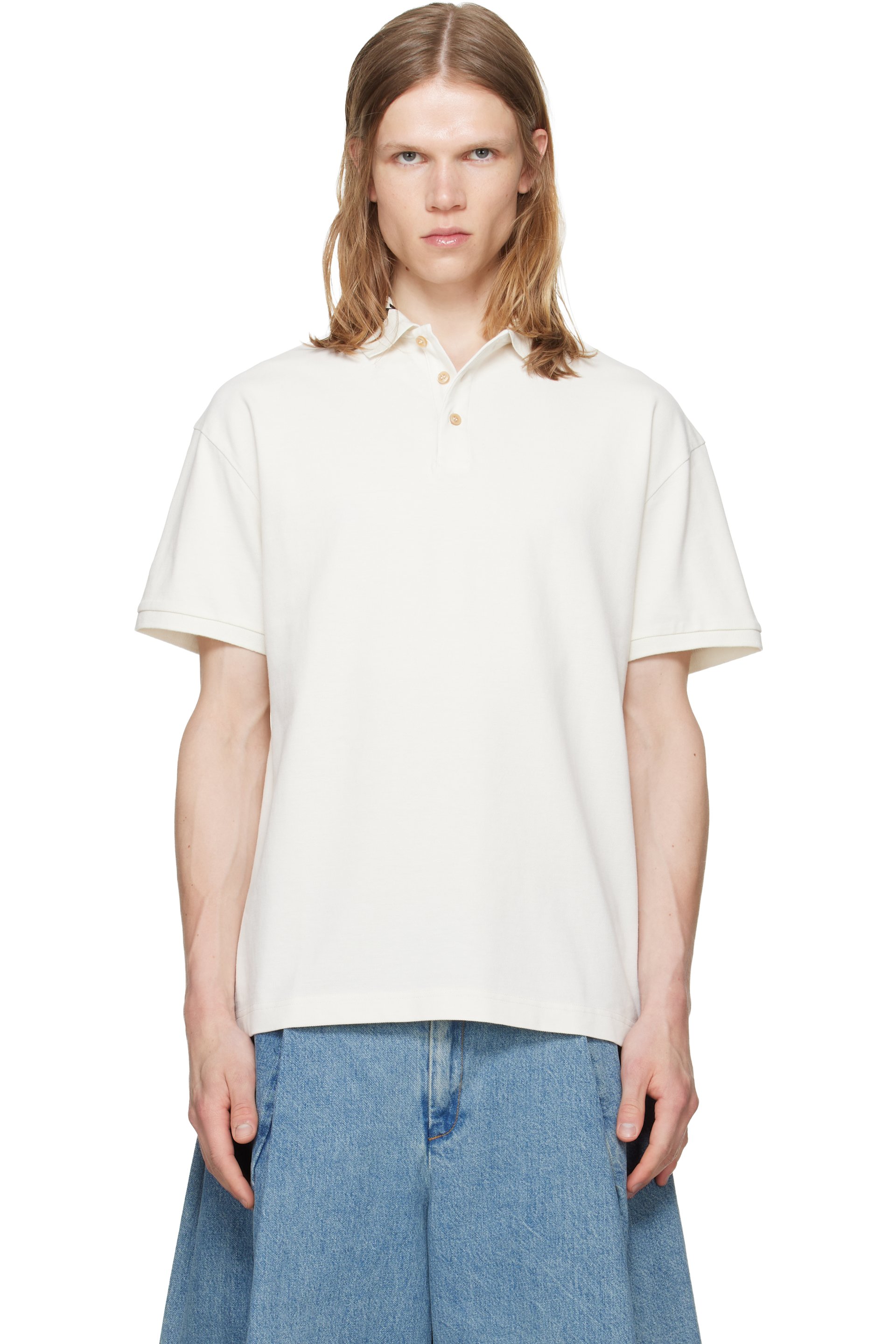 Palm Angels - Off-White Neck Logo S/S Polo