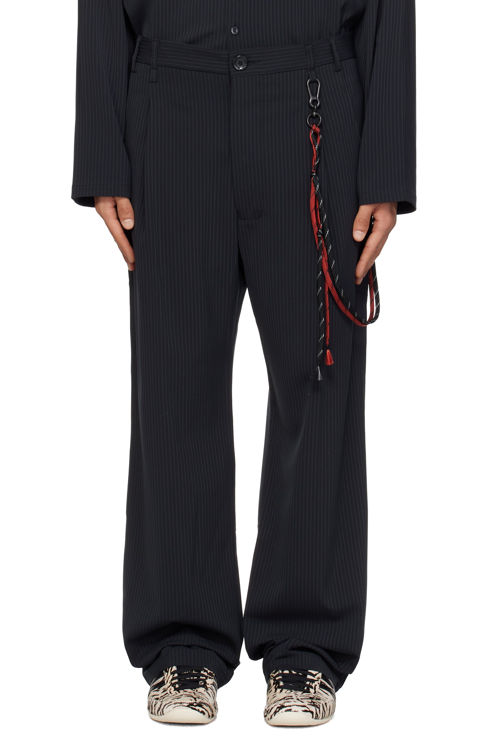 Song for the Mute - Navy Loose Pleated Trousers