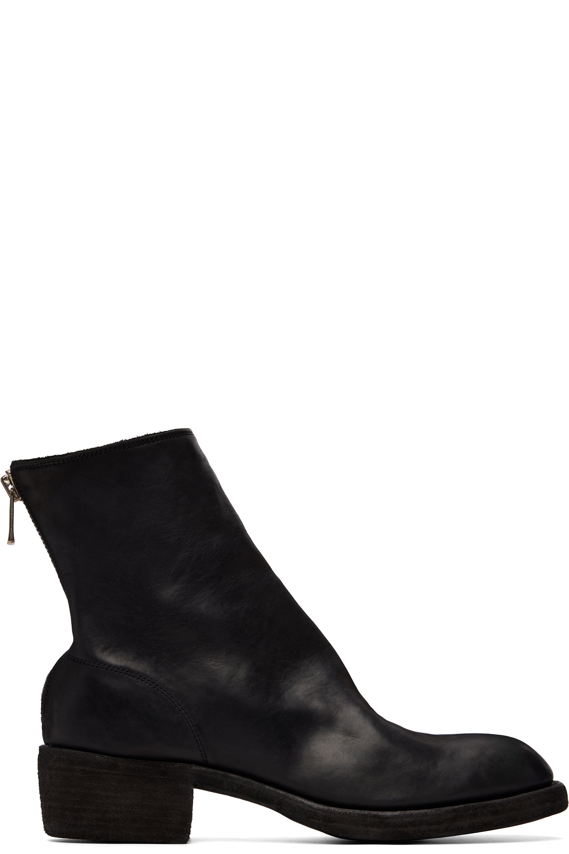 Guidi - Black 796Z Leather Back Zip Top-Ankle Boots