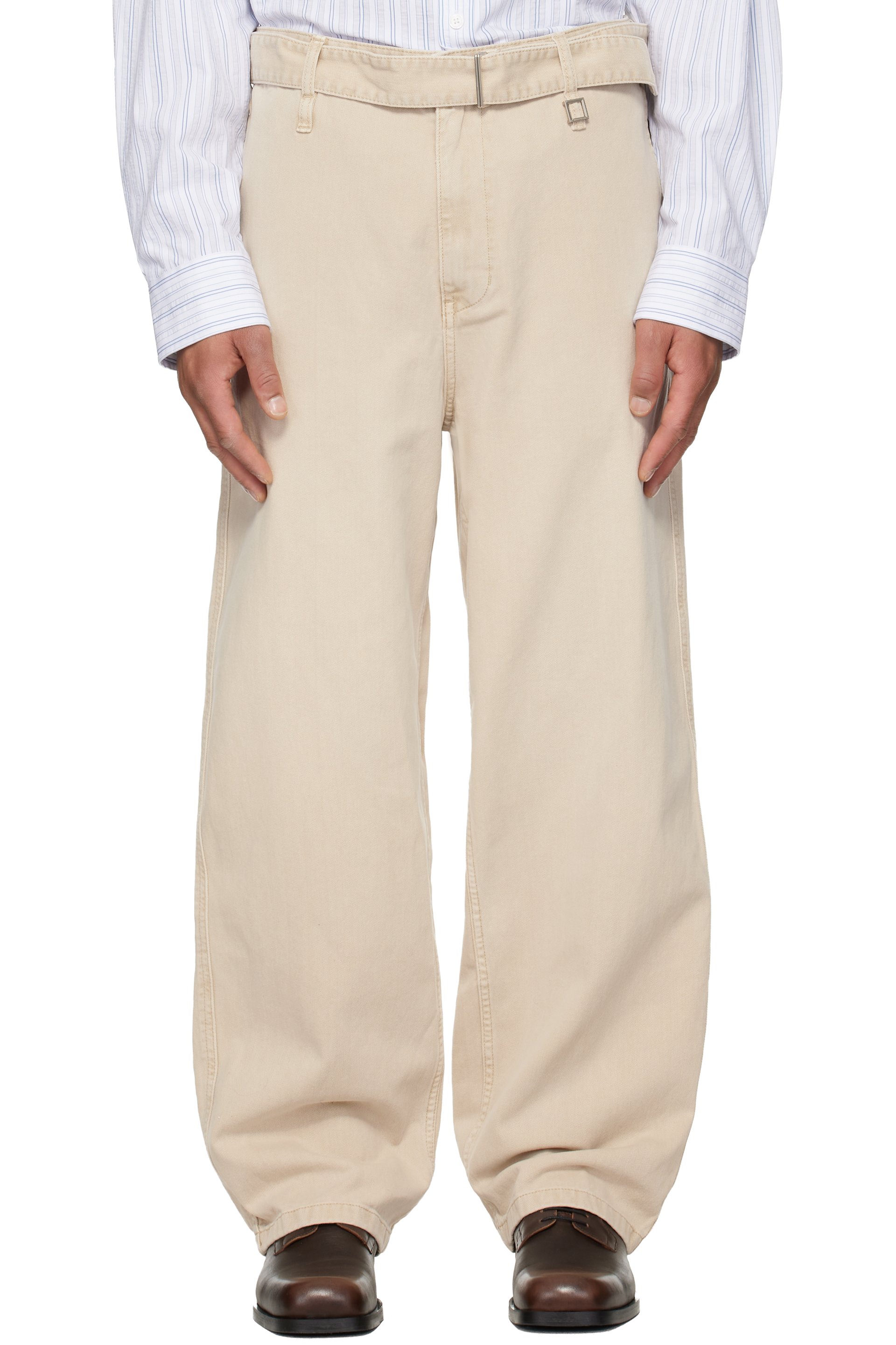 WOOYOUNGMI - Beige Belted Jeans