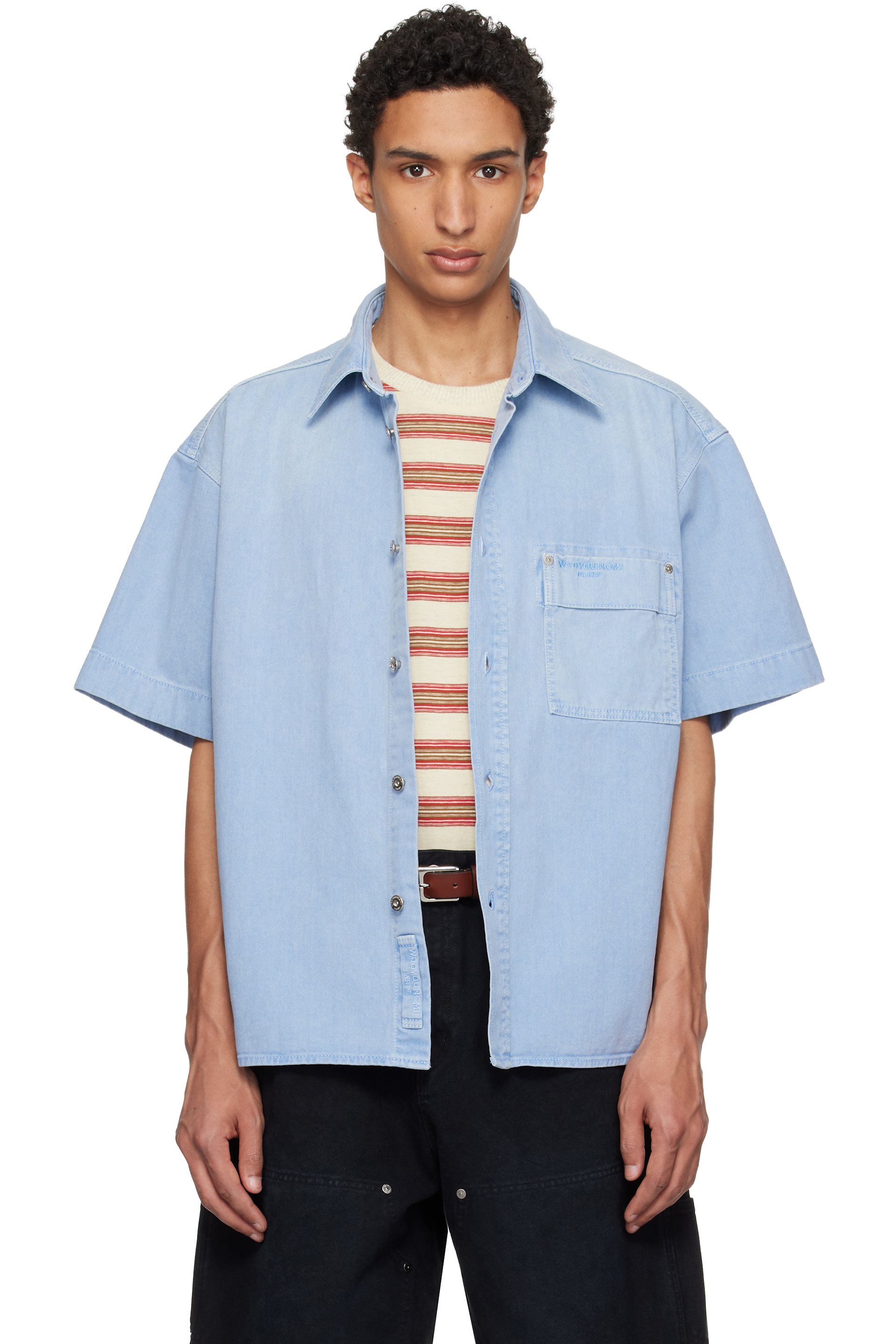 WOOYOUNGMI - Blue Faded Denim Shirt