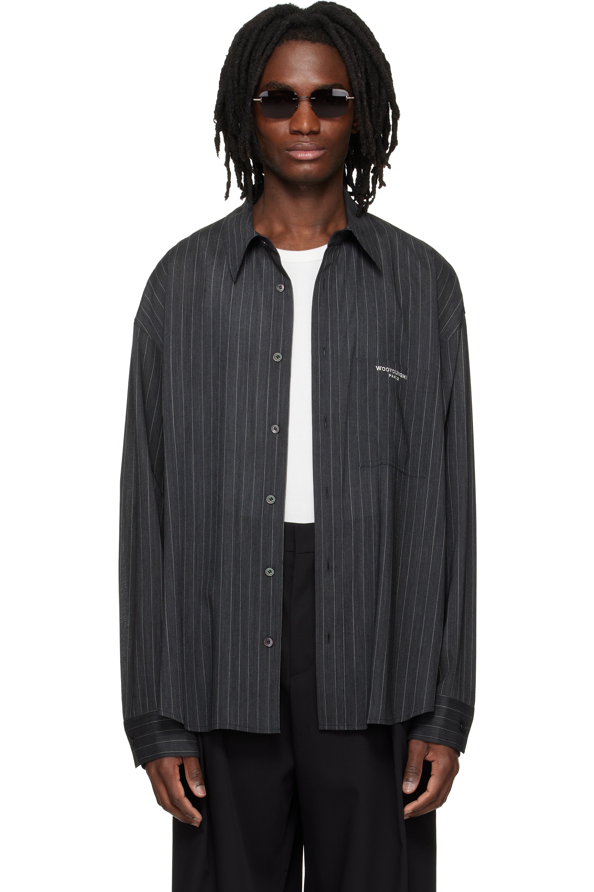 WOOYOUNGMI - Gray Stripe Shirt