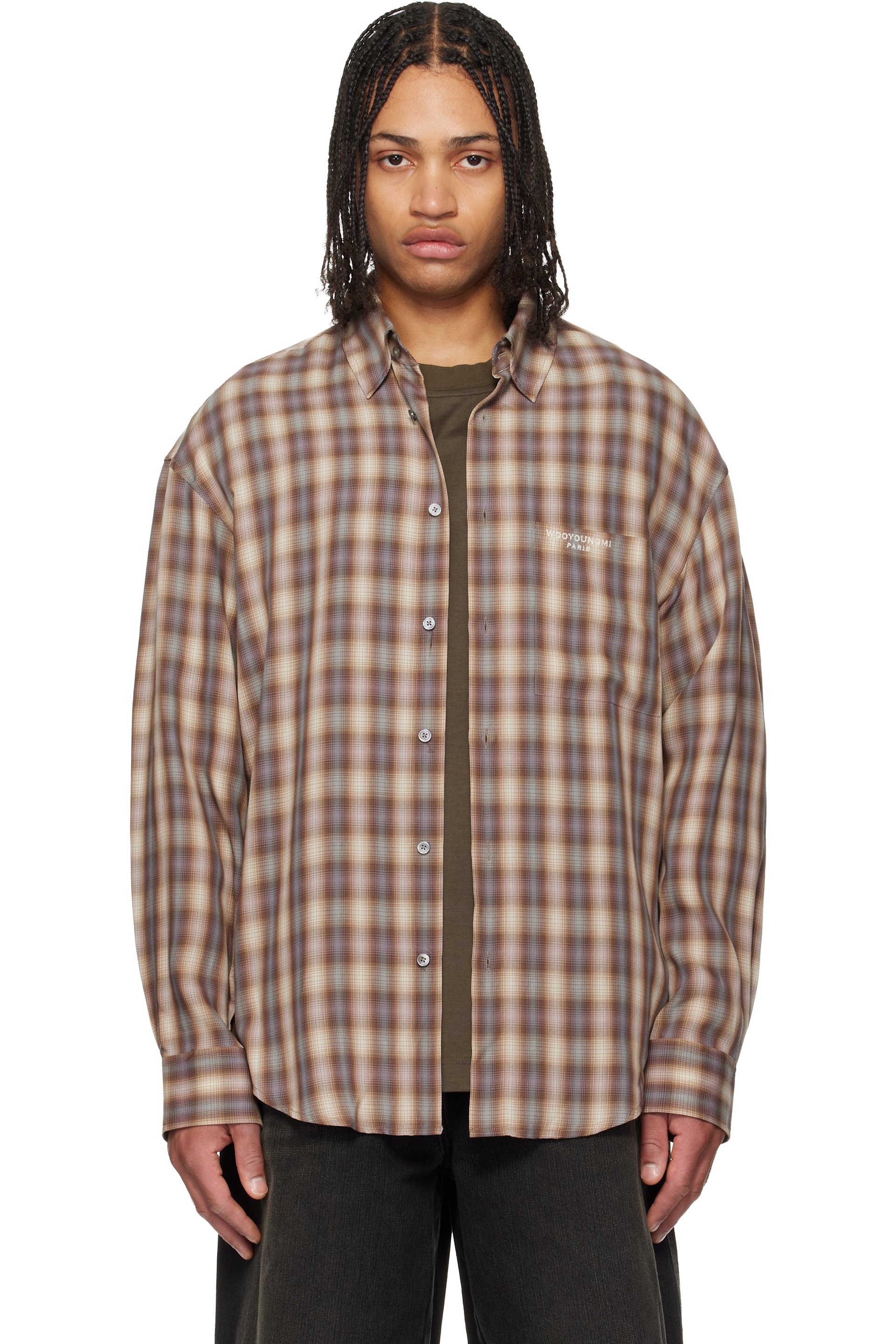 WOOYOUNGMI - Brown Checkered Shirt