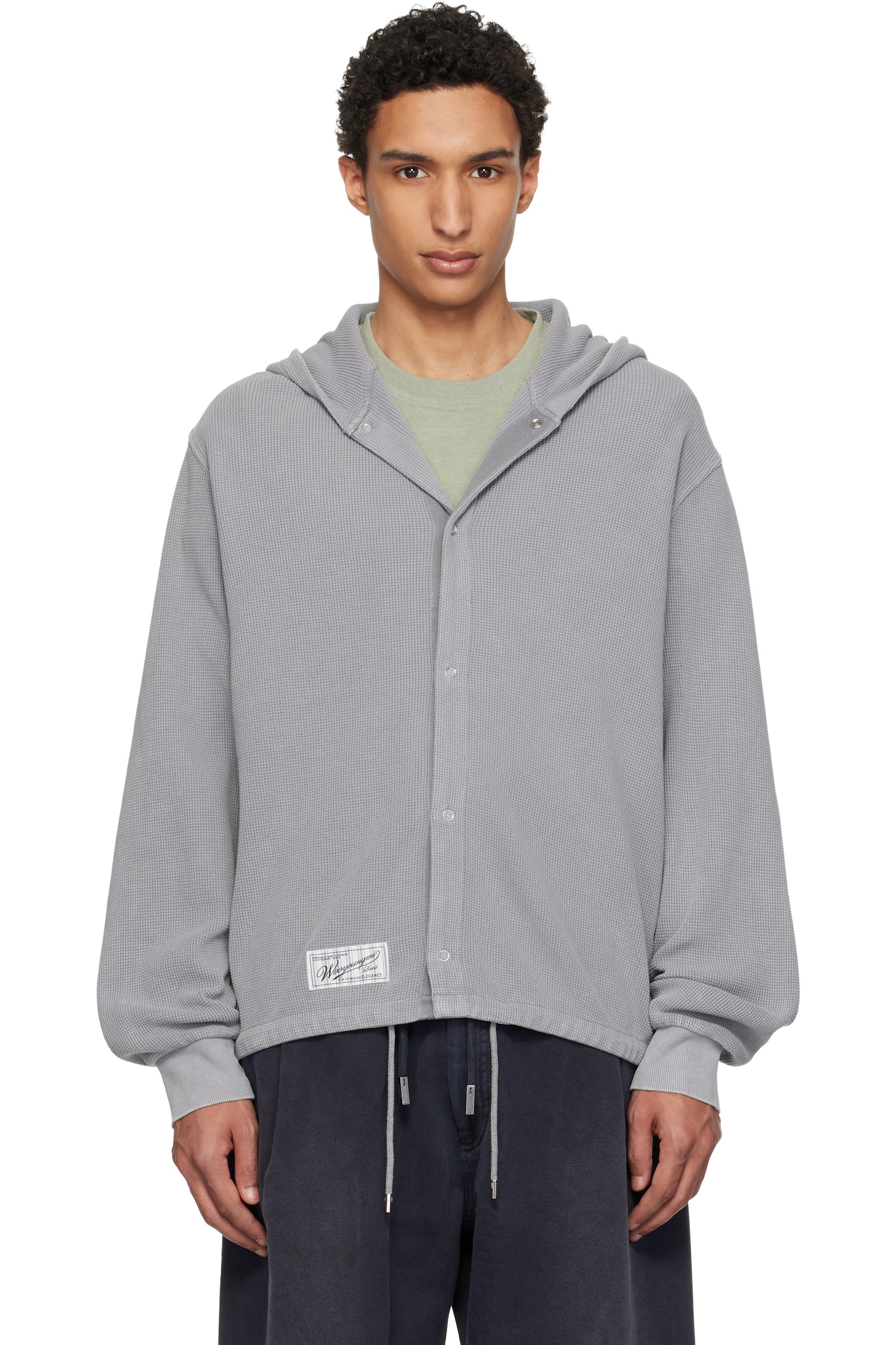 完売品 Wooyoungmi Long Sleeve Patch Polo WOOYOUNGMI: Black Back Logo Polo | SSENSE Canada