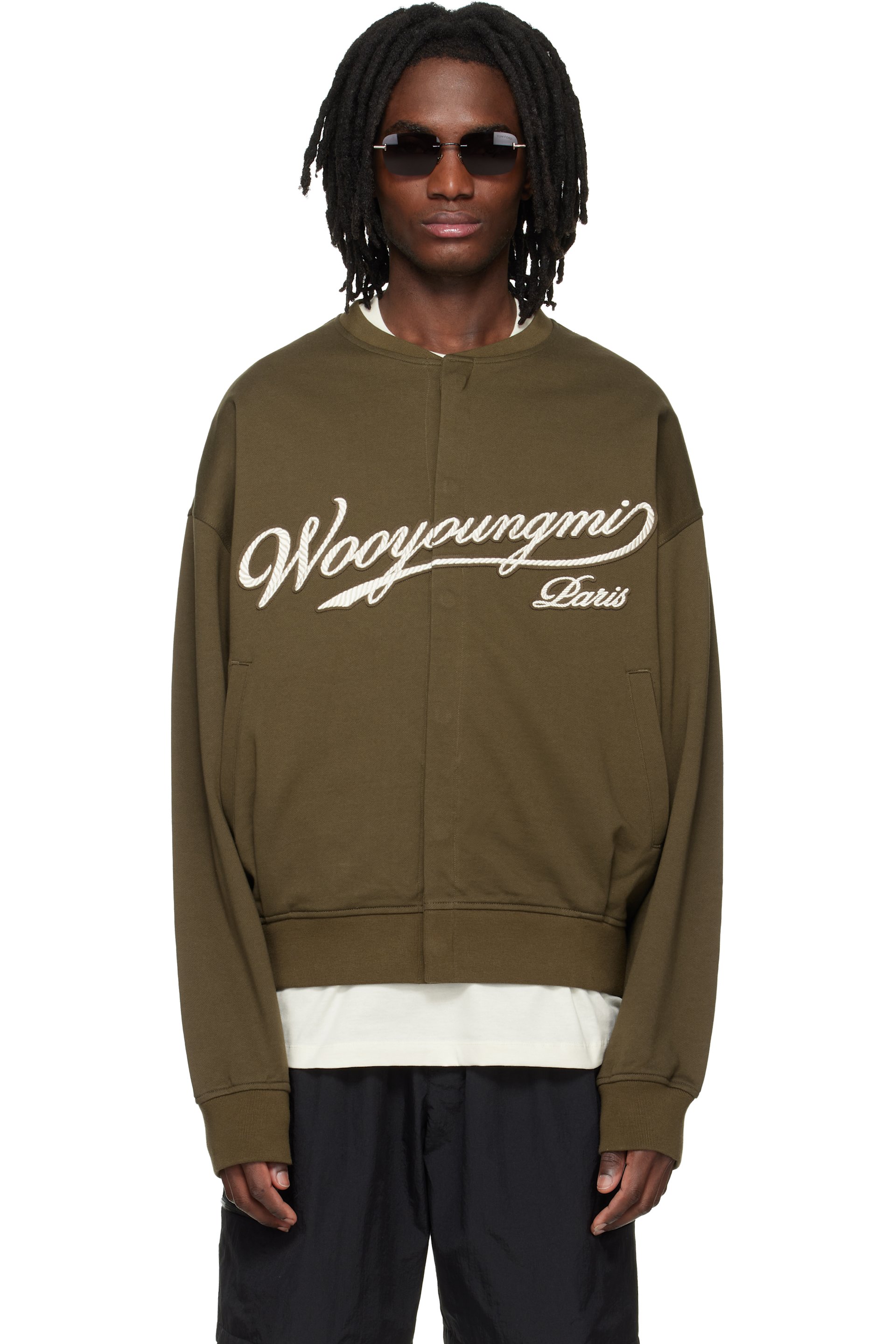 WOOYOUNGMI - Khaki Cardigan Sweatshirt