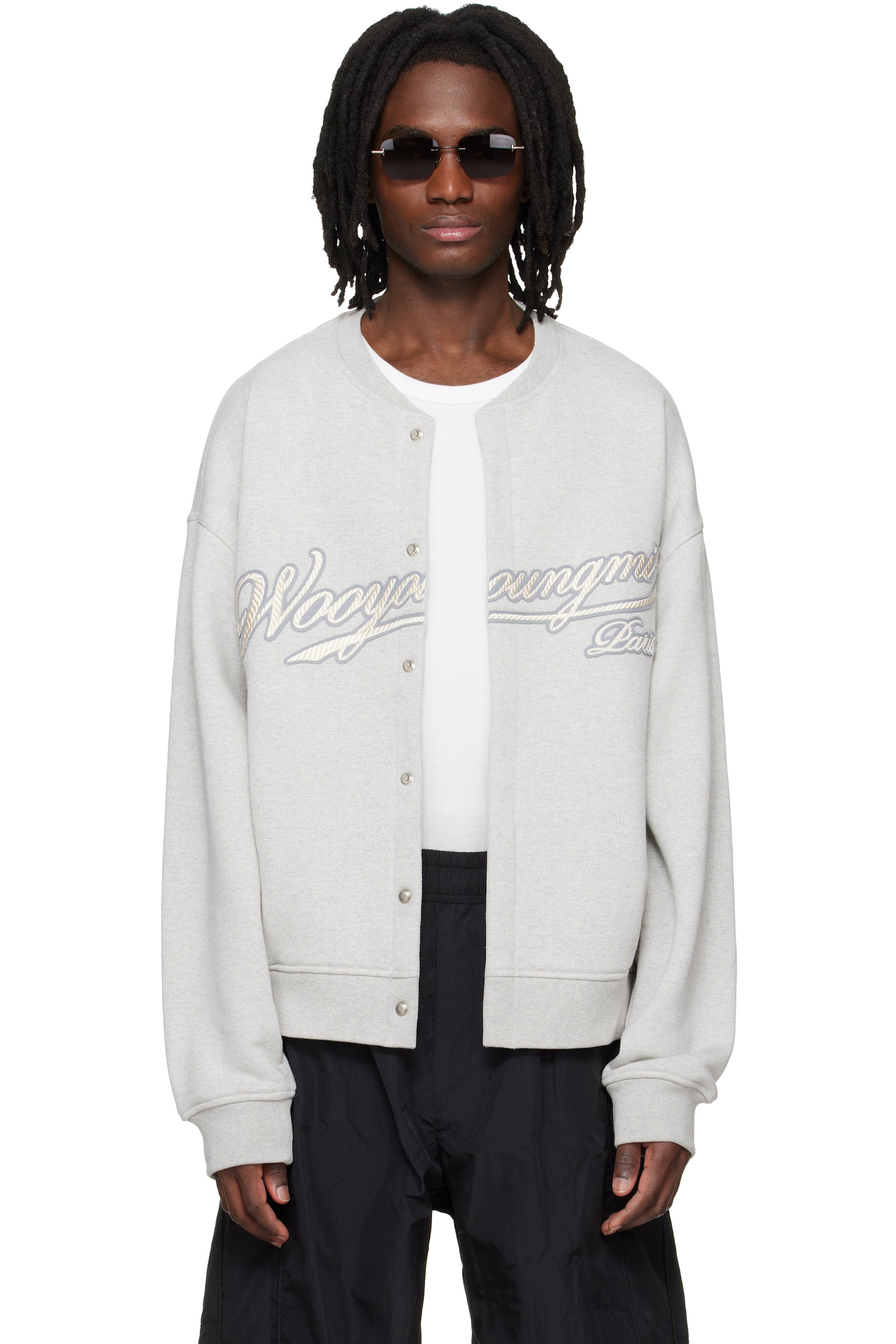 WOOYOUNGMI - Gray Cardigan Sweatshirt