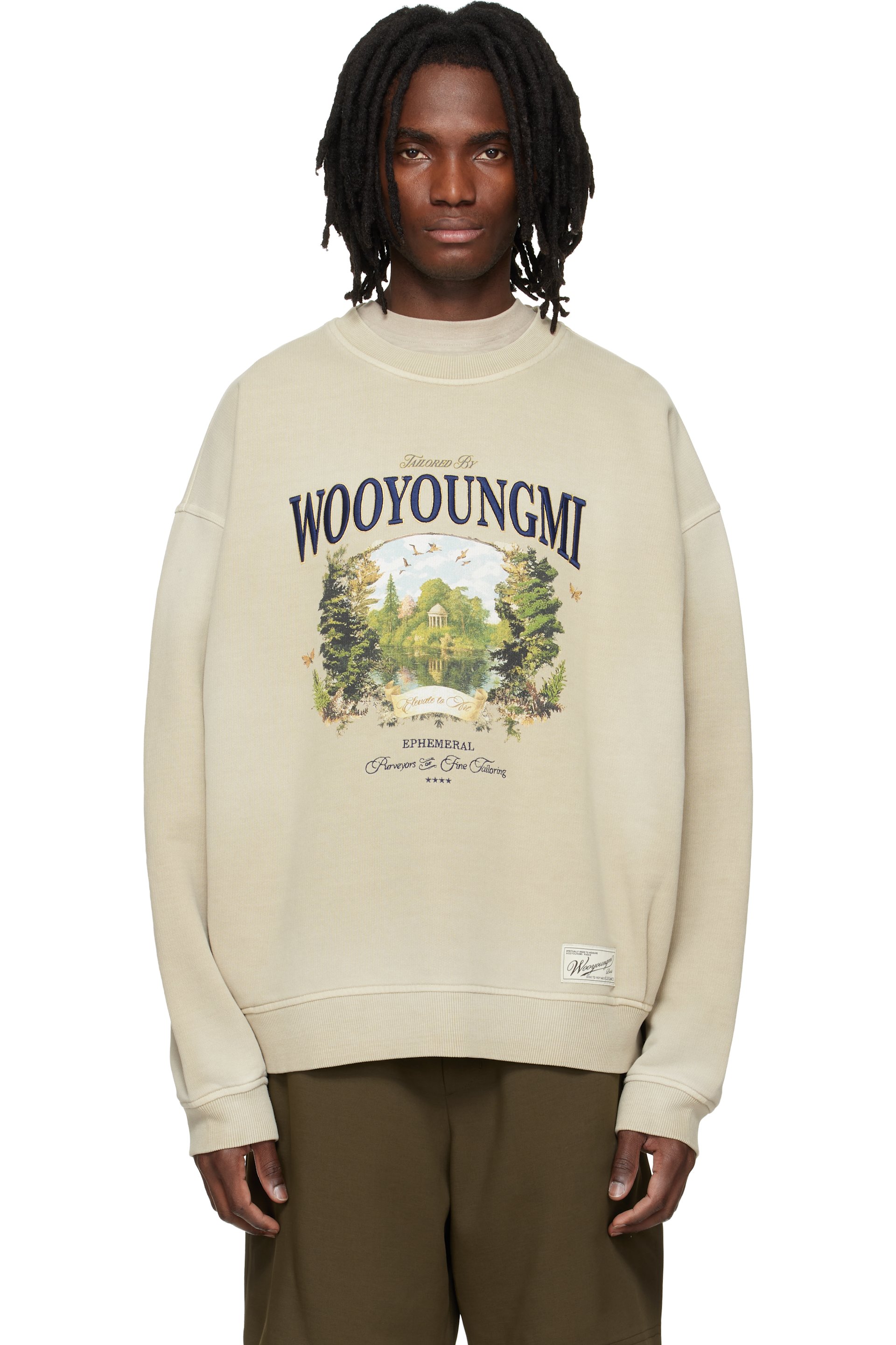 WOOYOUNGMI - Beige Garden Graphic Sweatshirt