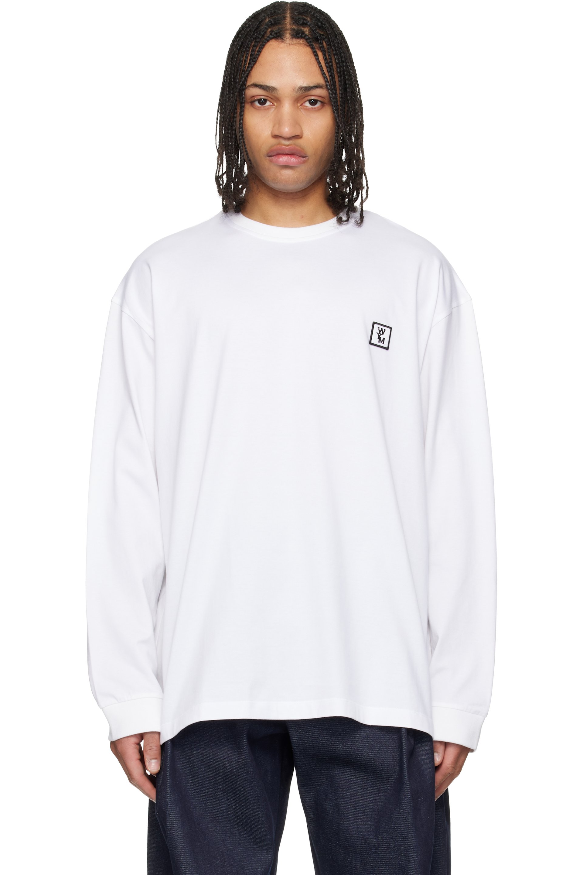 WOOYOUNGMI - White Long Sleeve Logo T-shirt