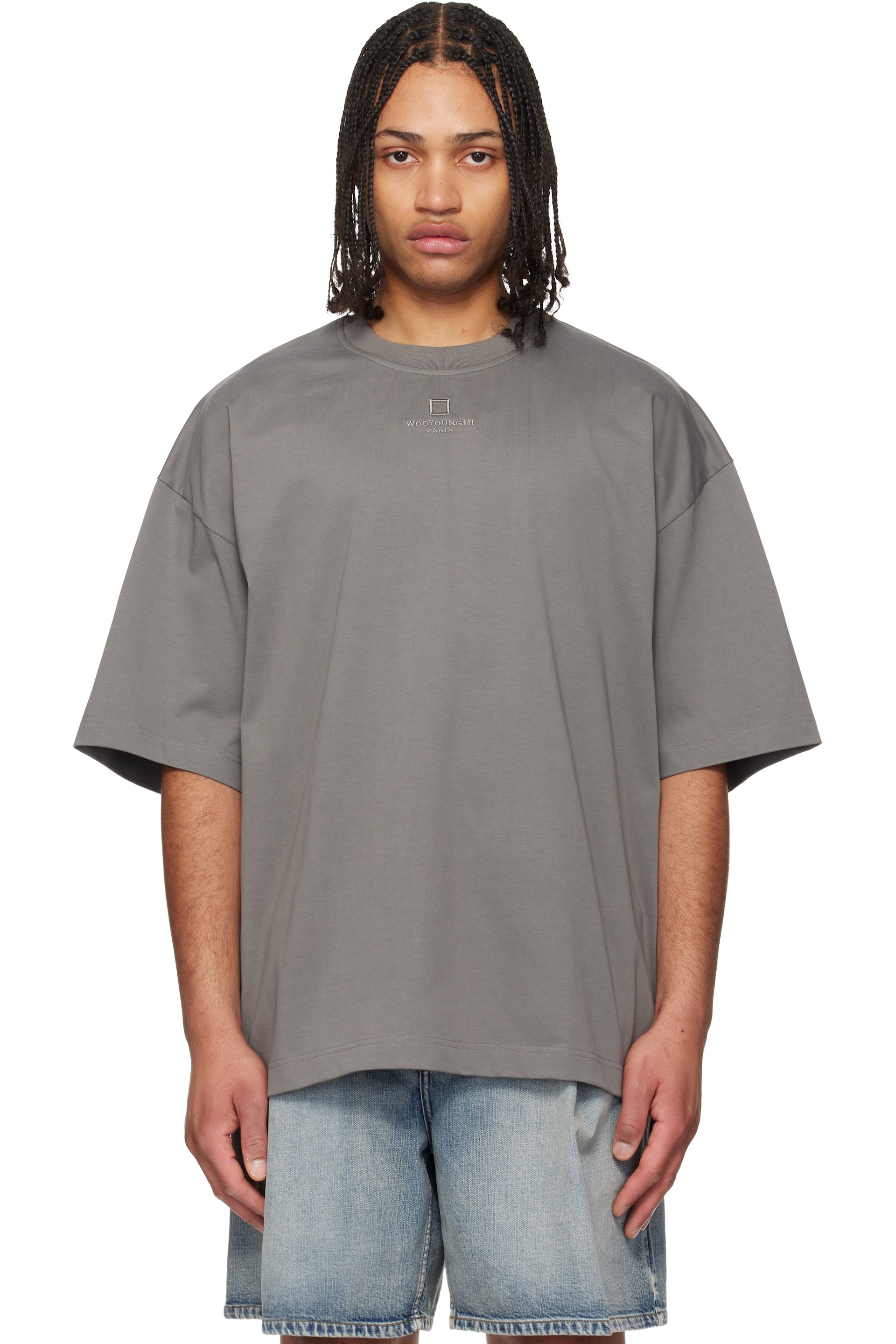 WOOYOUNGMI - Gray Cotton Over Size T-shirt