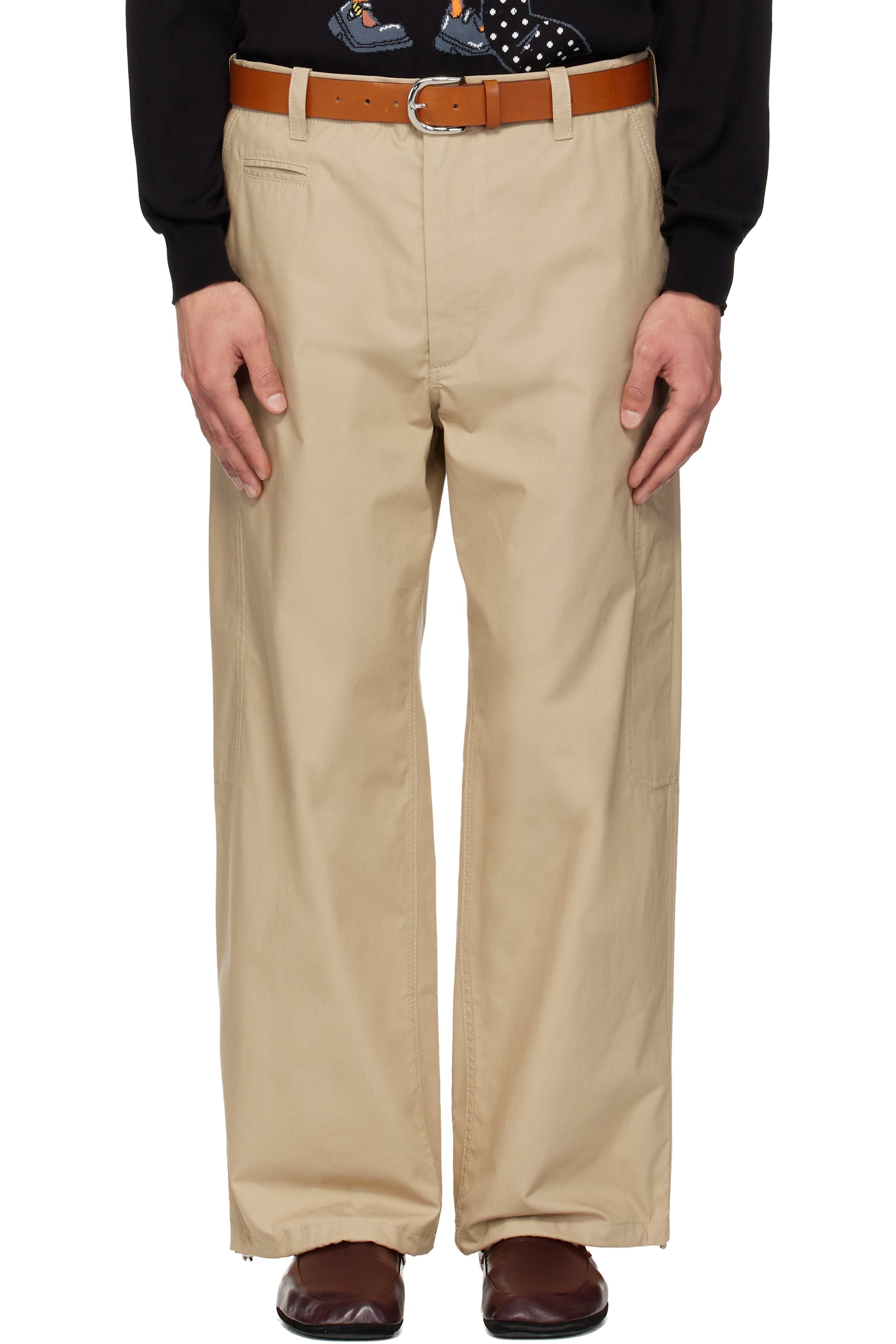 Moschino - Beige Classic With Twist New Tailoring Trousers