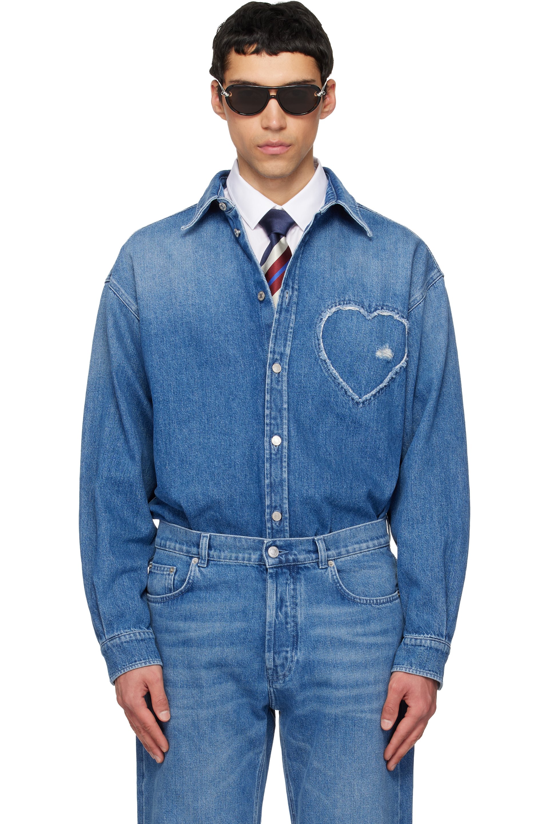 Moschino - Blue Cotton Denim Shirt