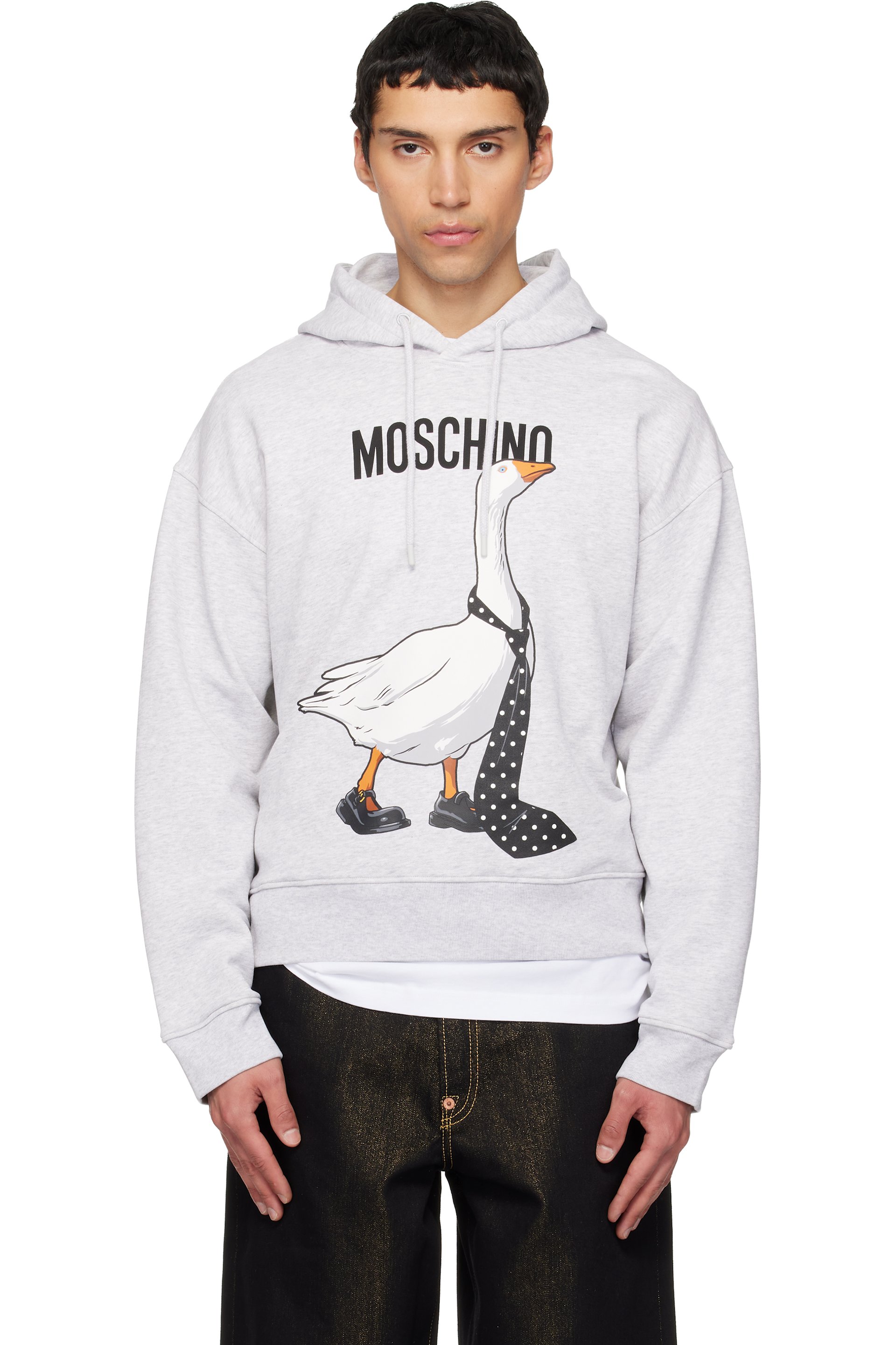 Moschino - Gray Archive Goose Hoodie