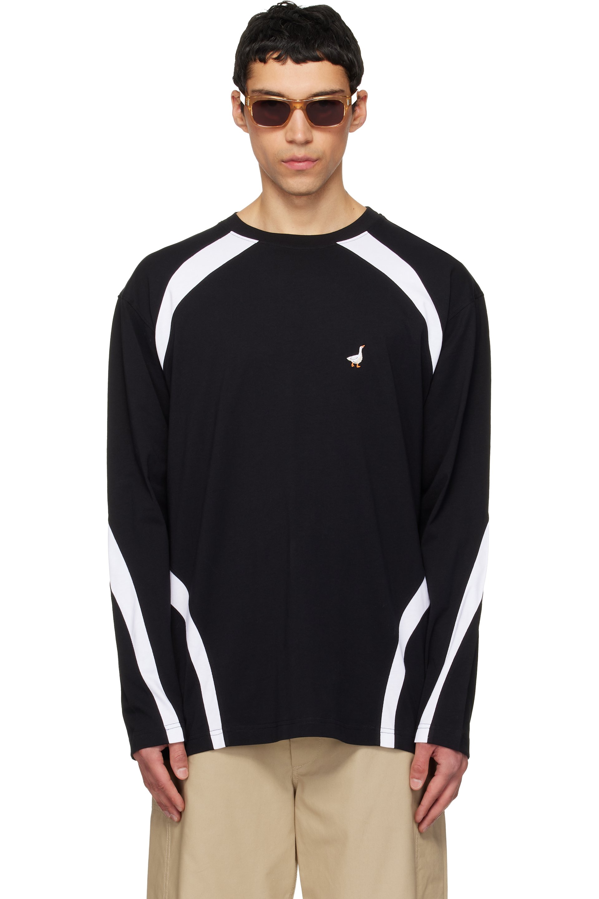 Moschino - Black Embroidered Archive Goose T-shirt
