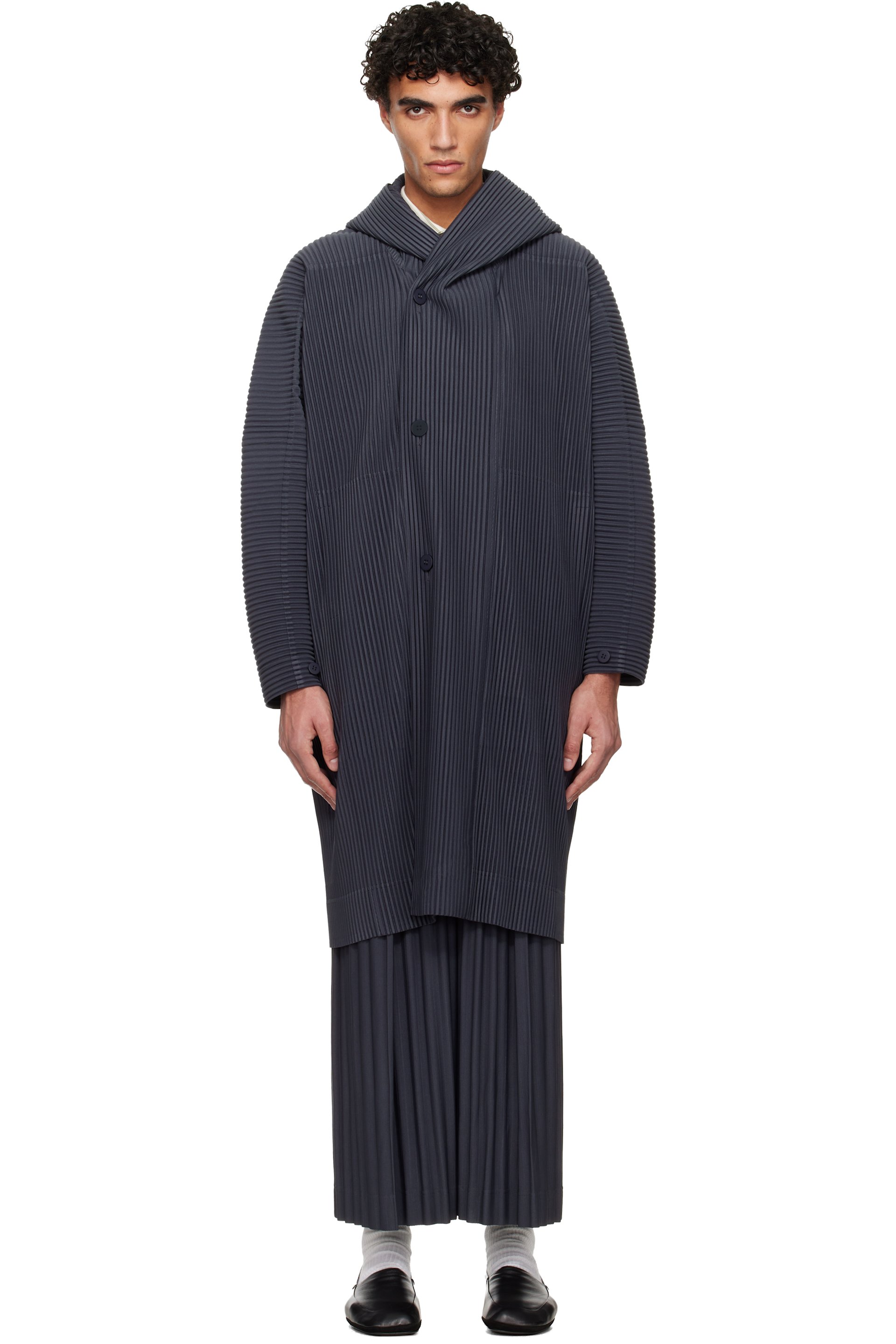 HOMME PLISSÉ ISSEY MIYAKE - Navy Monthly Colors December Coat