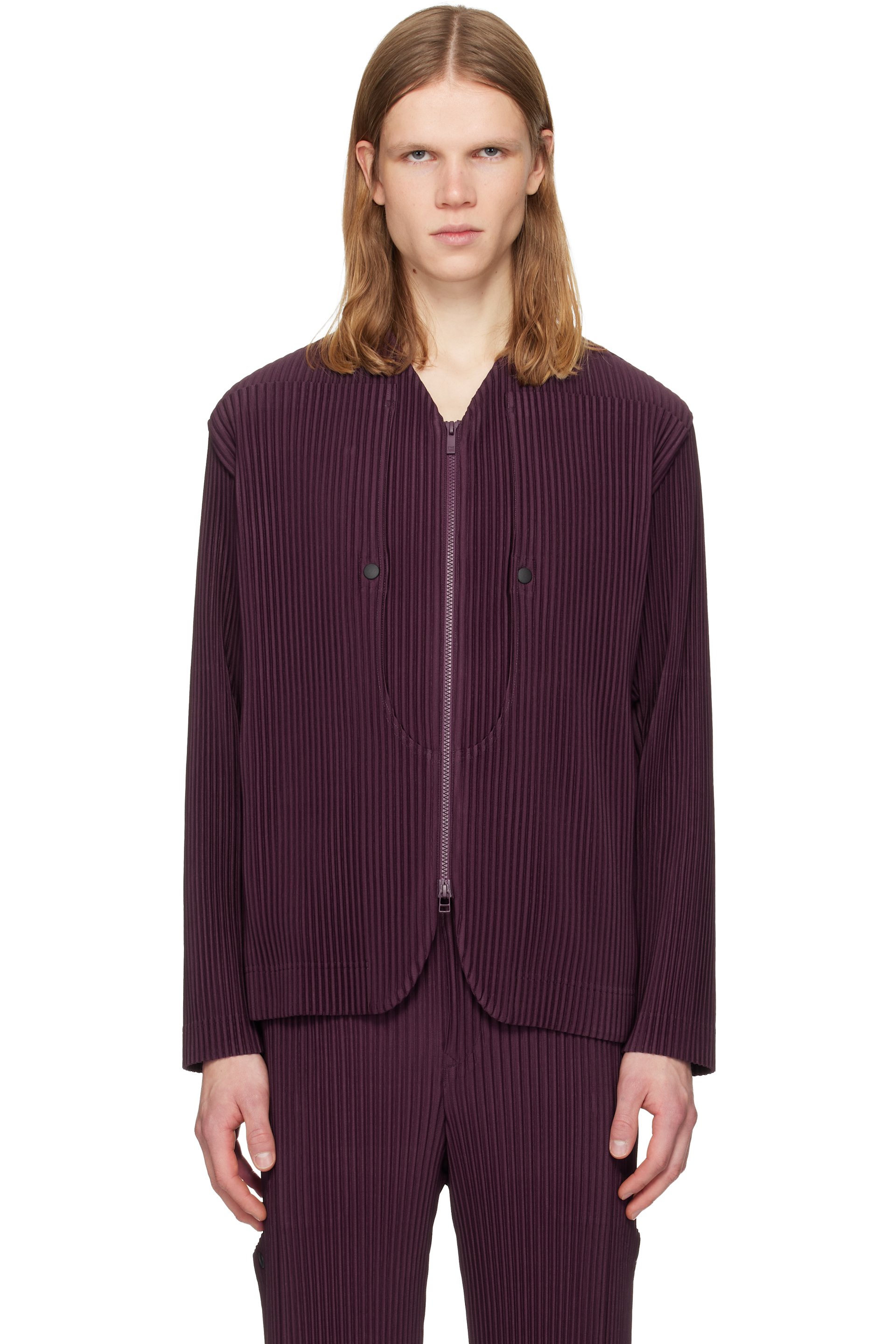 HOMME PLISSÉ ISSEY MIYAKE - Burgundy Quarry Jacket