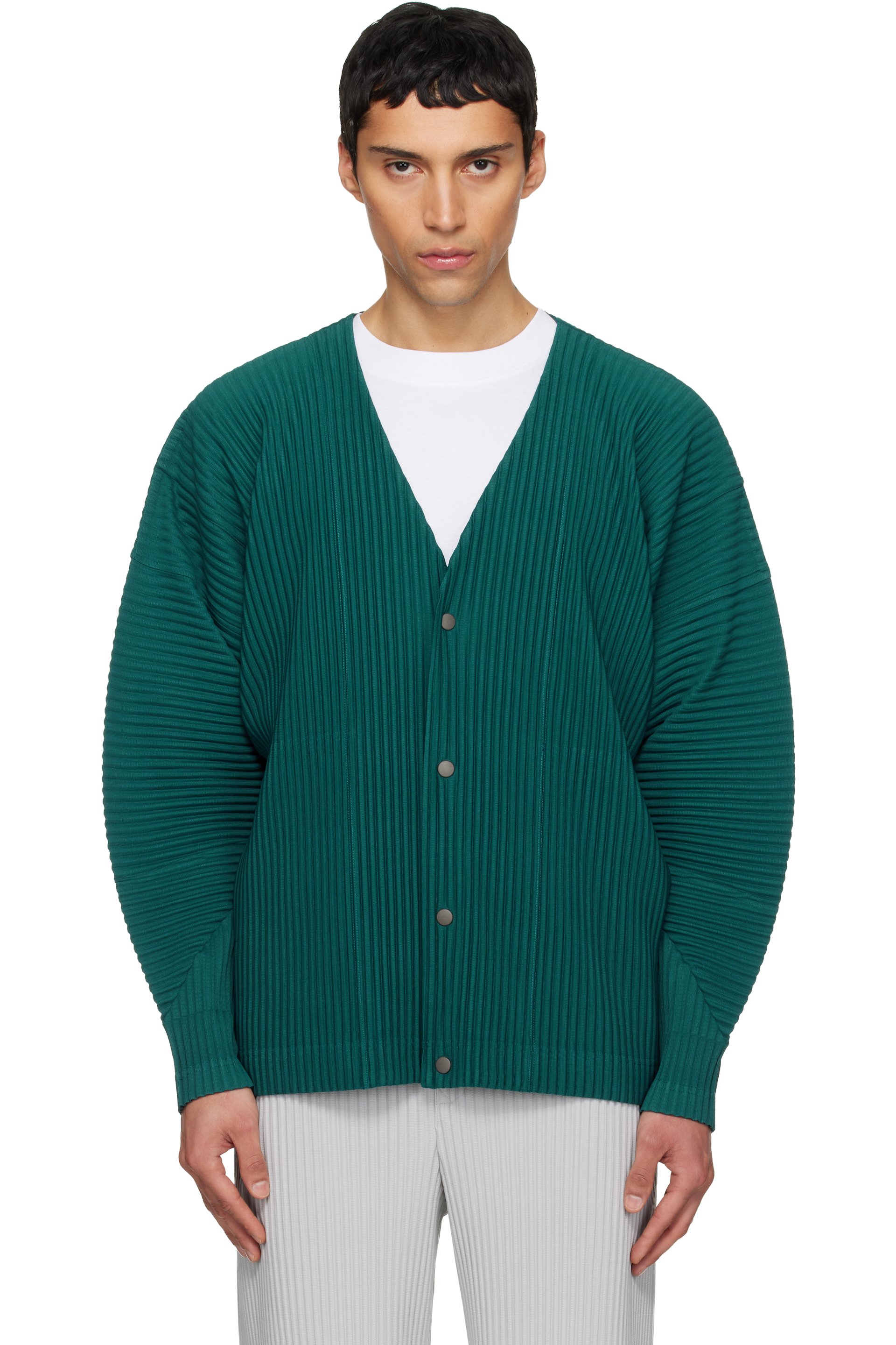 HOMME PLISSÉ ISSEY MIYAKE - Green Color Pleats 1 Cardigan