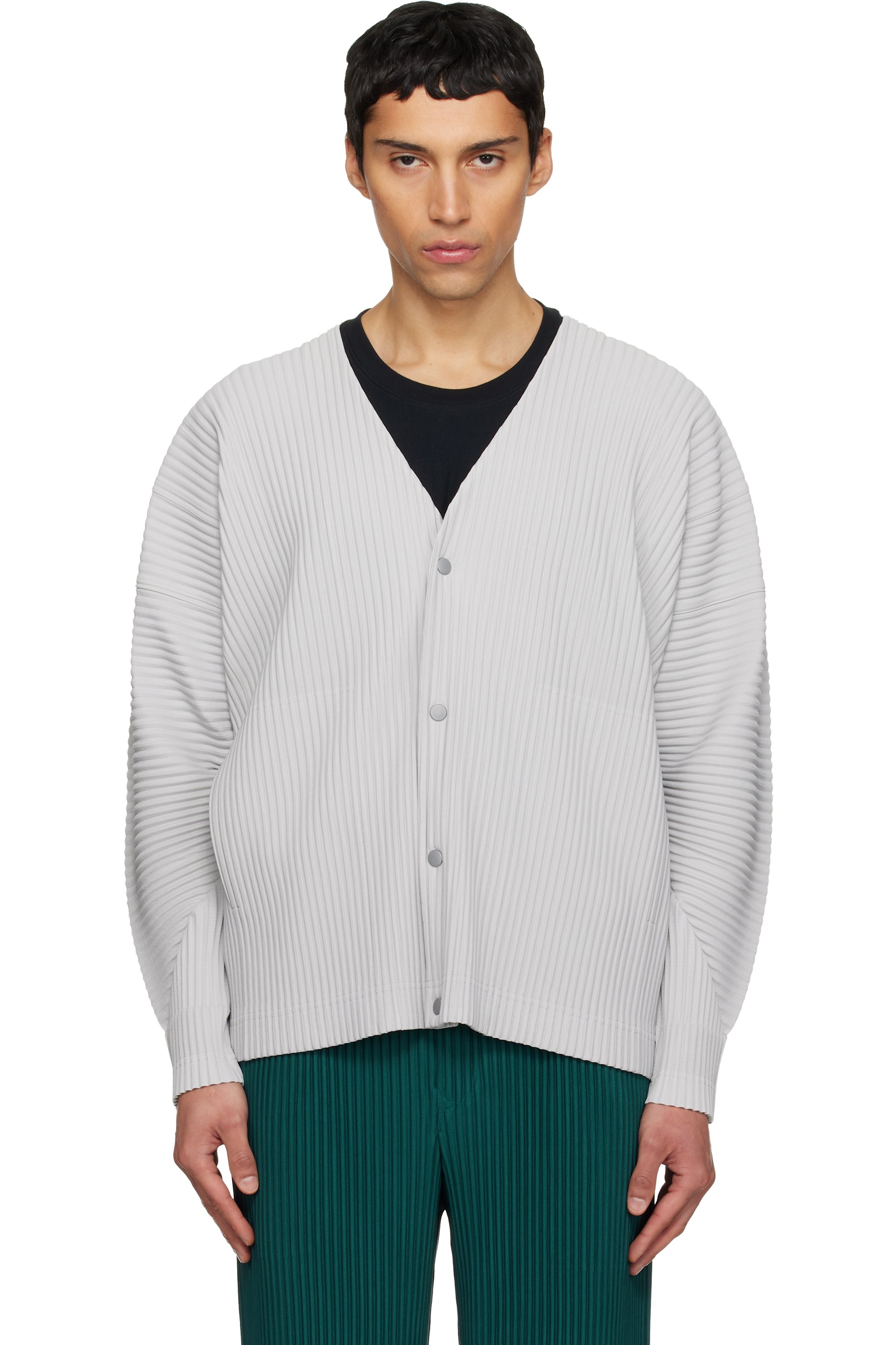 HOMME PLISSÉ ISSEY MIYAKE - Gray Color Pleats 1 Cardigan