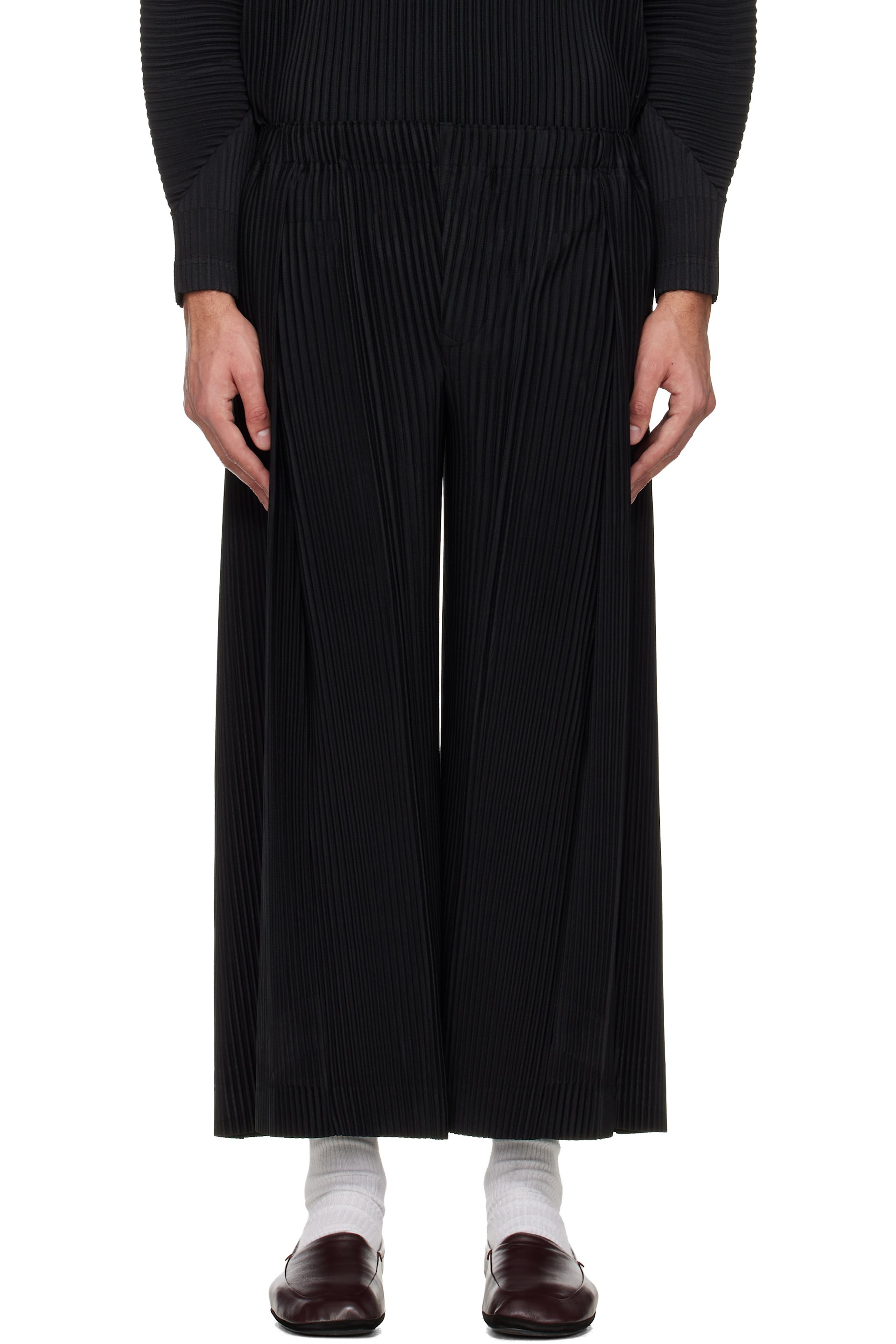 HOMME PLISSÉ ISSEY MIYAKE - Black Pleats Bottoms 2 Trousers