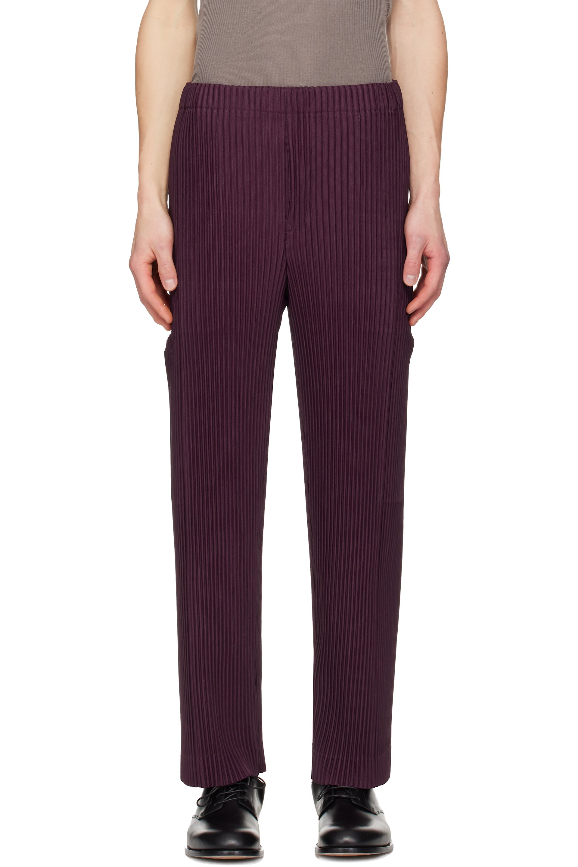 HOMME PLISSÉ ISSEY MIYAKE - Burgundy Quarry Trousers