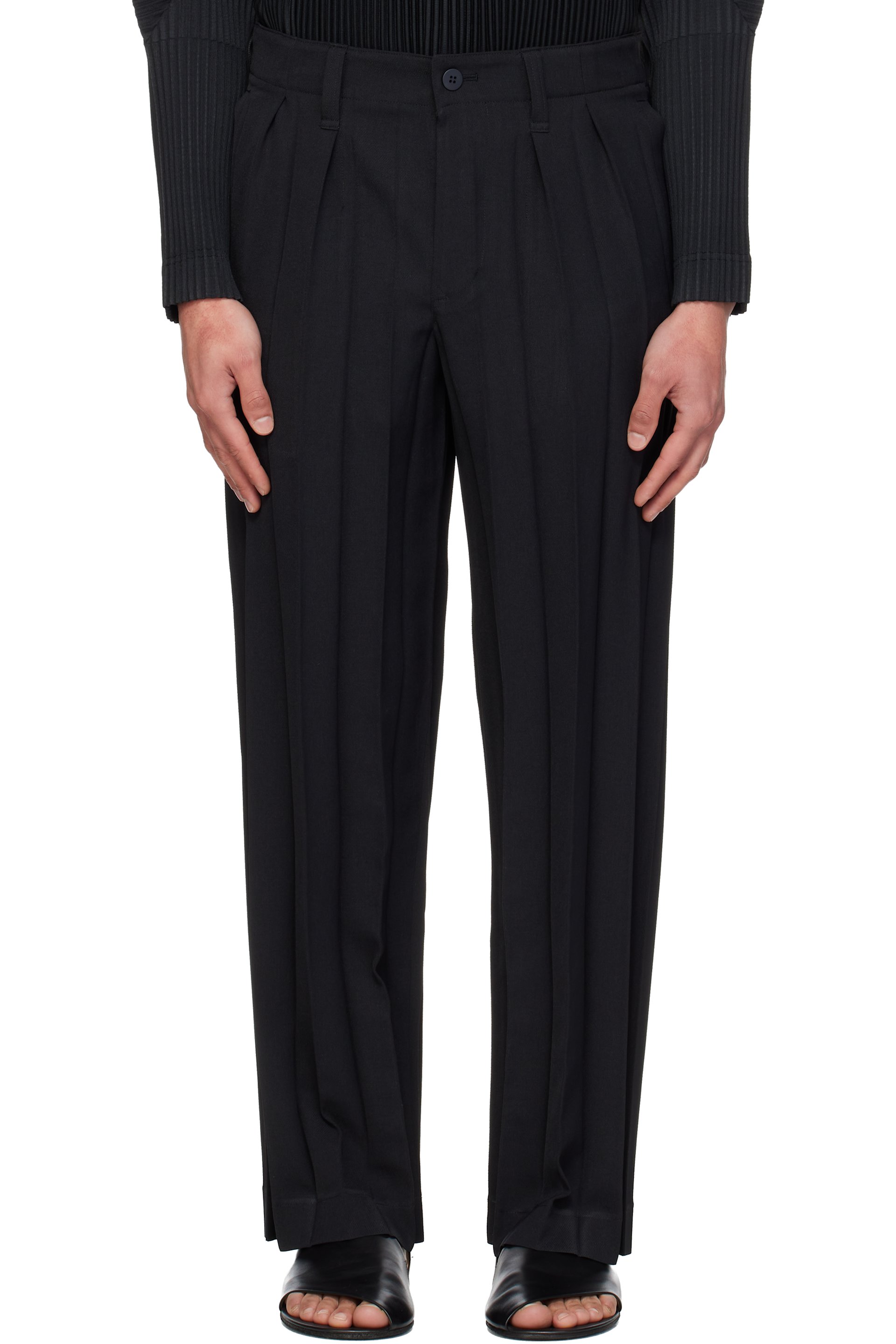 HOMME PLISSÉ ISSEY MIYAKE - Black Edge Ensemble Trousers