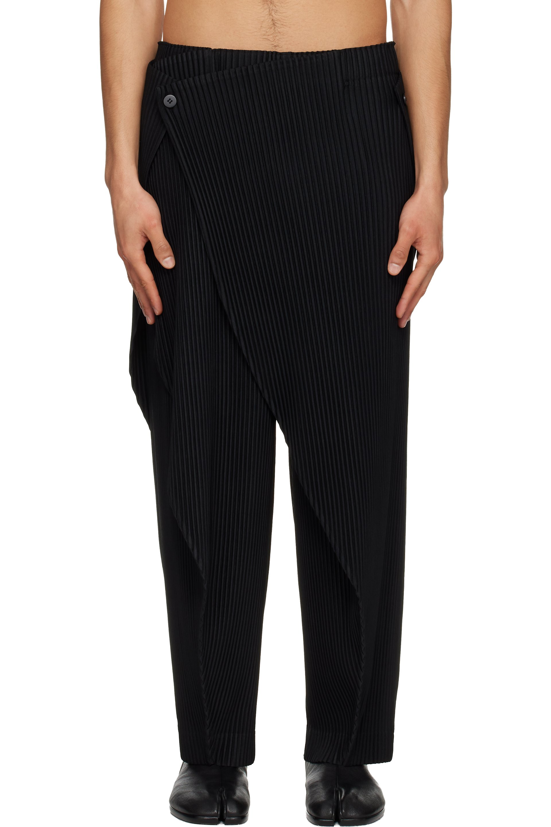 HOMME PLISSÉ ISSEY MIYAKE - Black Pleats Bottoms 1 Trousers