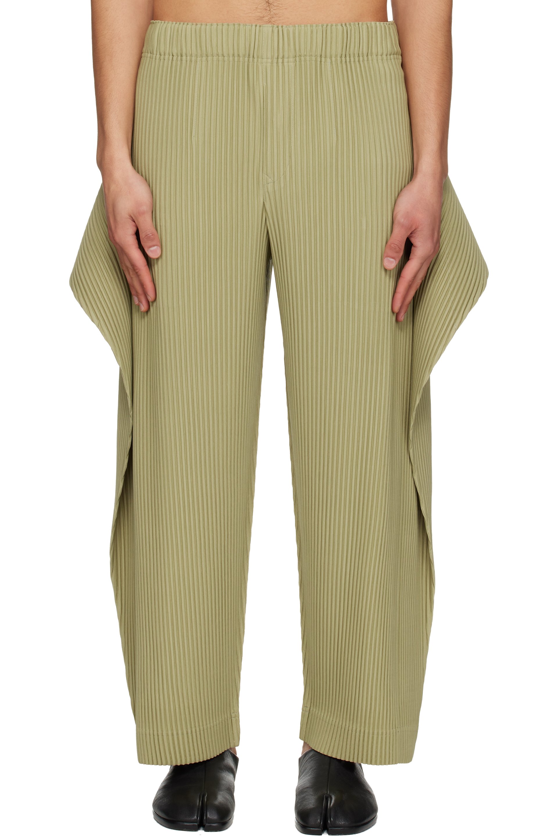 HOMME PLISSÉ ISSEY MIYAKE - Beige Cover And Fold Trousers