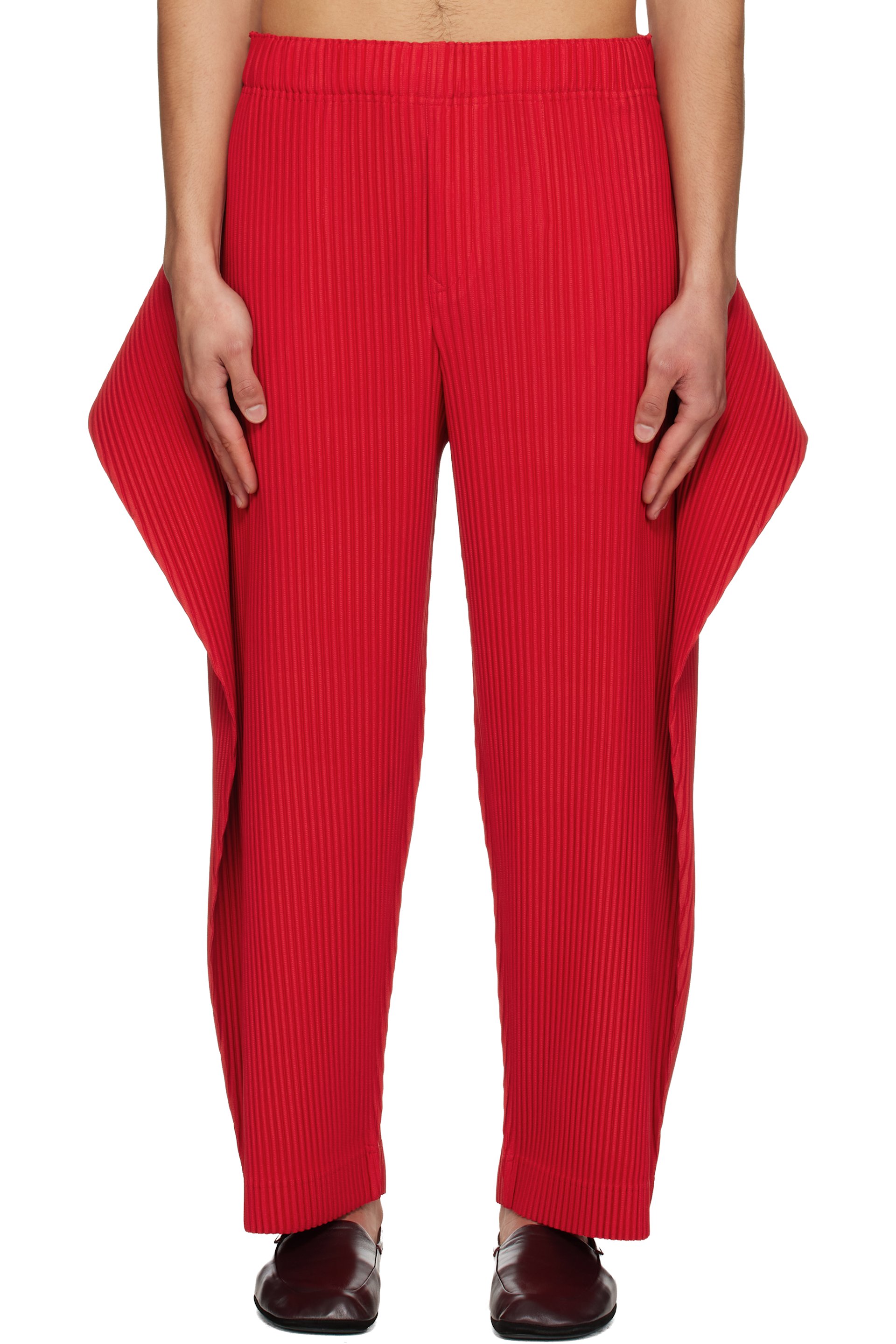 HOMME PLISSÉ ISSEY MIYAKE - Red Cover And Fold Trousers