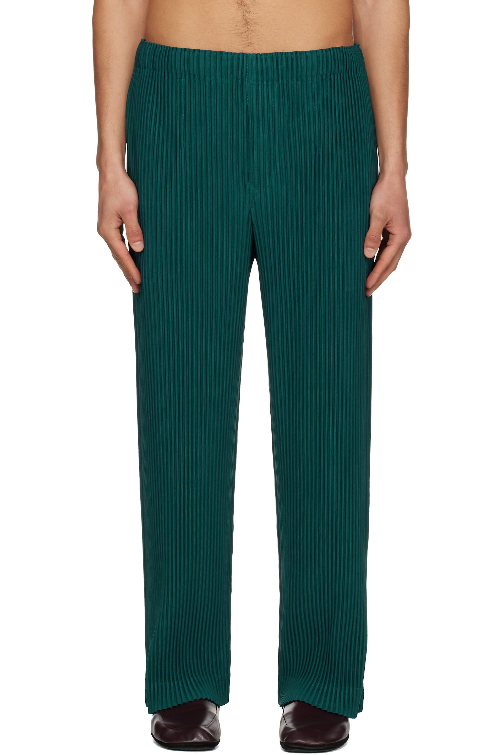 HOMME PLISSÉ ISSEY MIYAKE - Green Color Pleats 1 Trousers