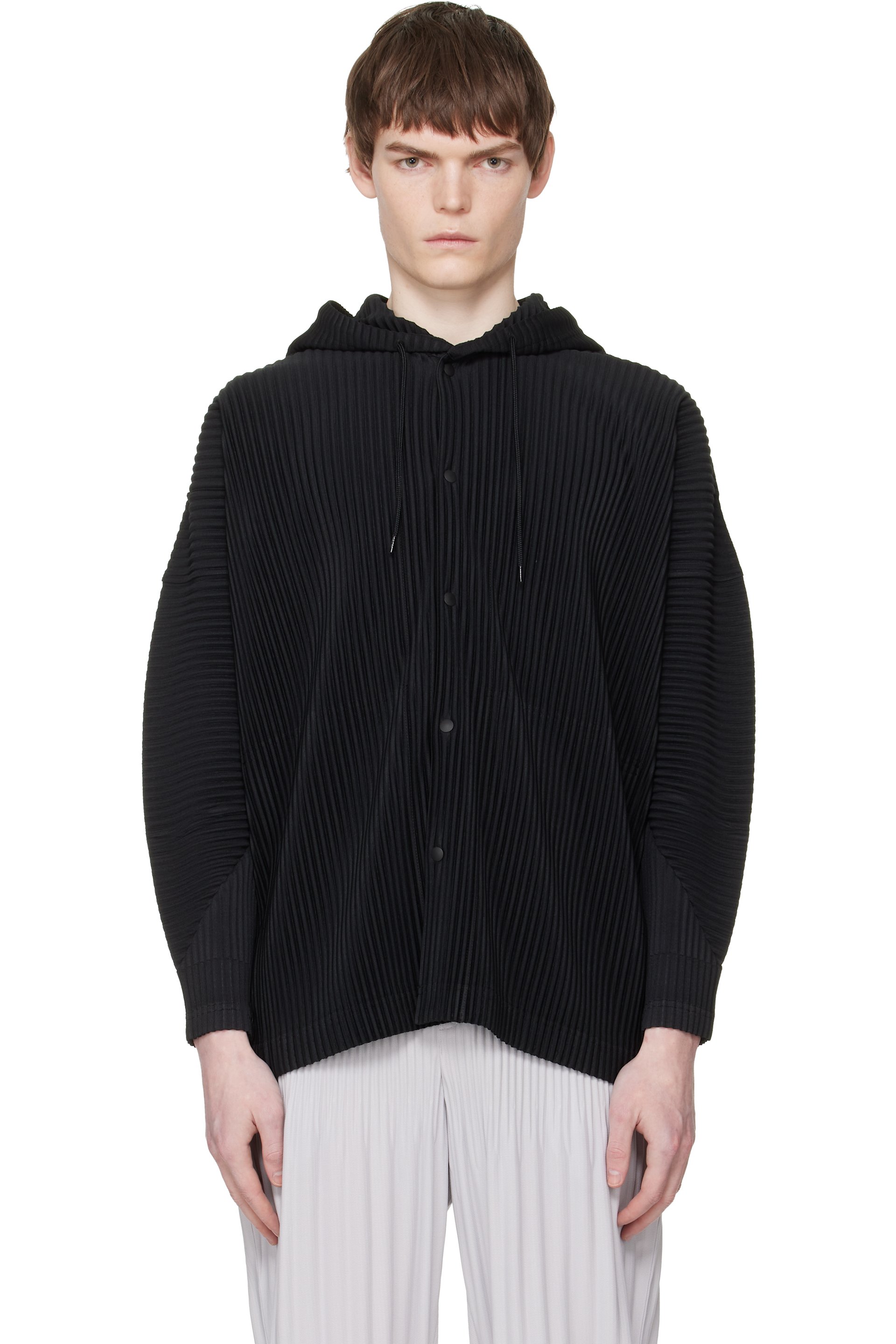 Homme Plissé Issey Miyake - Pull à capuche Monthly Color February noir