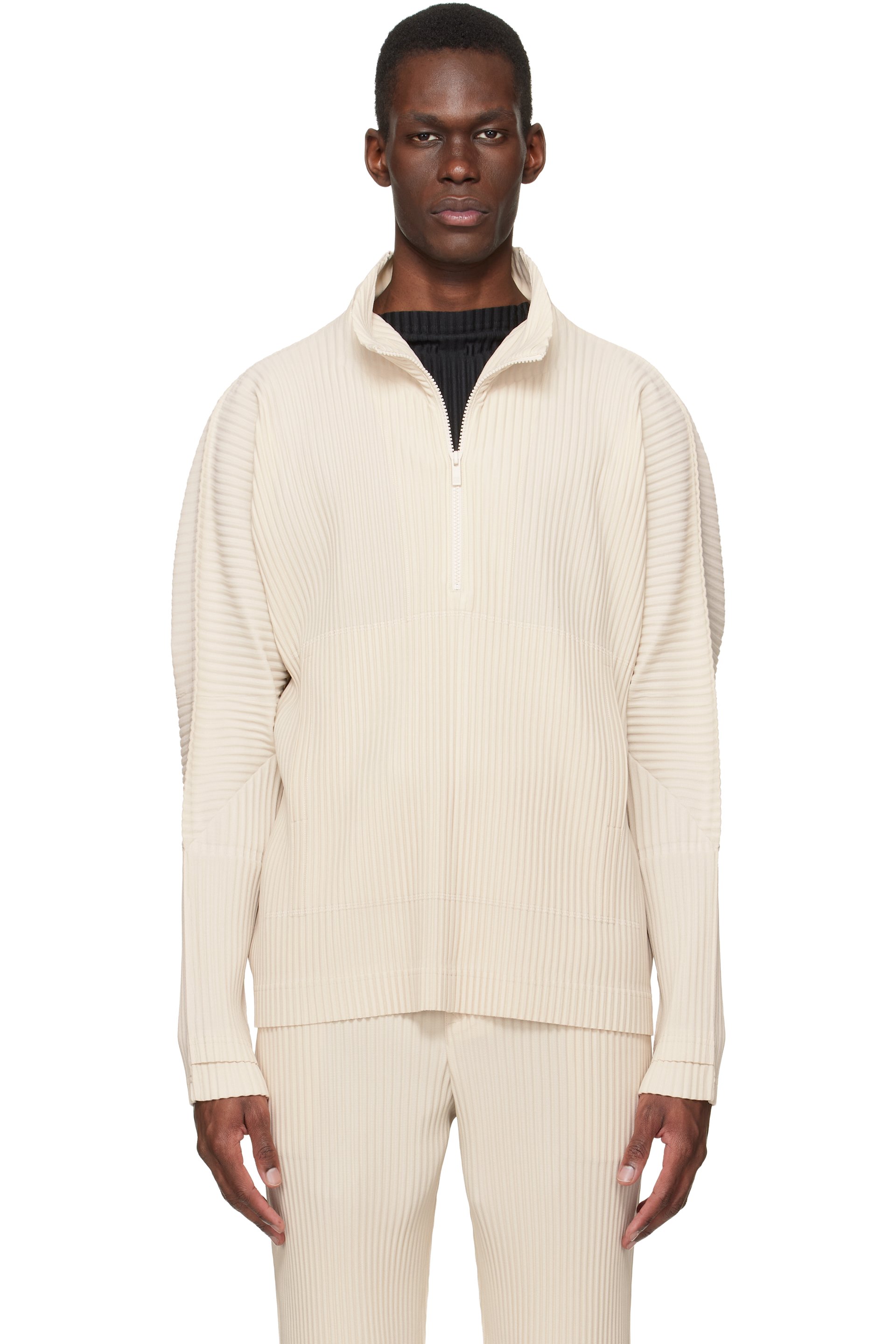 Homme Plissé Issey Miyake - Pull Monthly Colors March beige