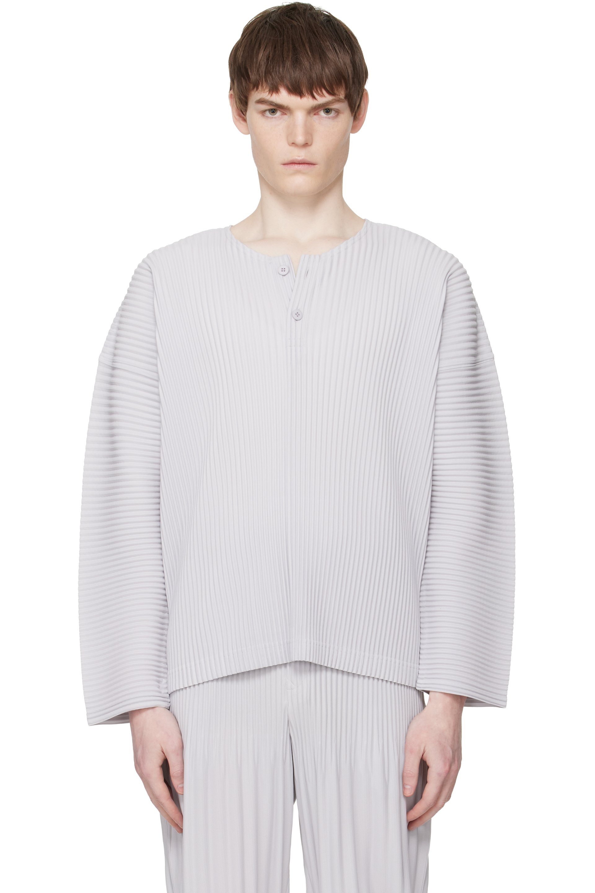 HOMME PLISSÉ ISSEY MIYAKE - 灰色 Monthly Colors February 亨利衫