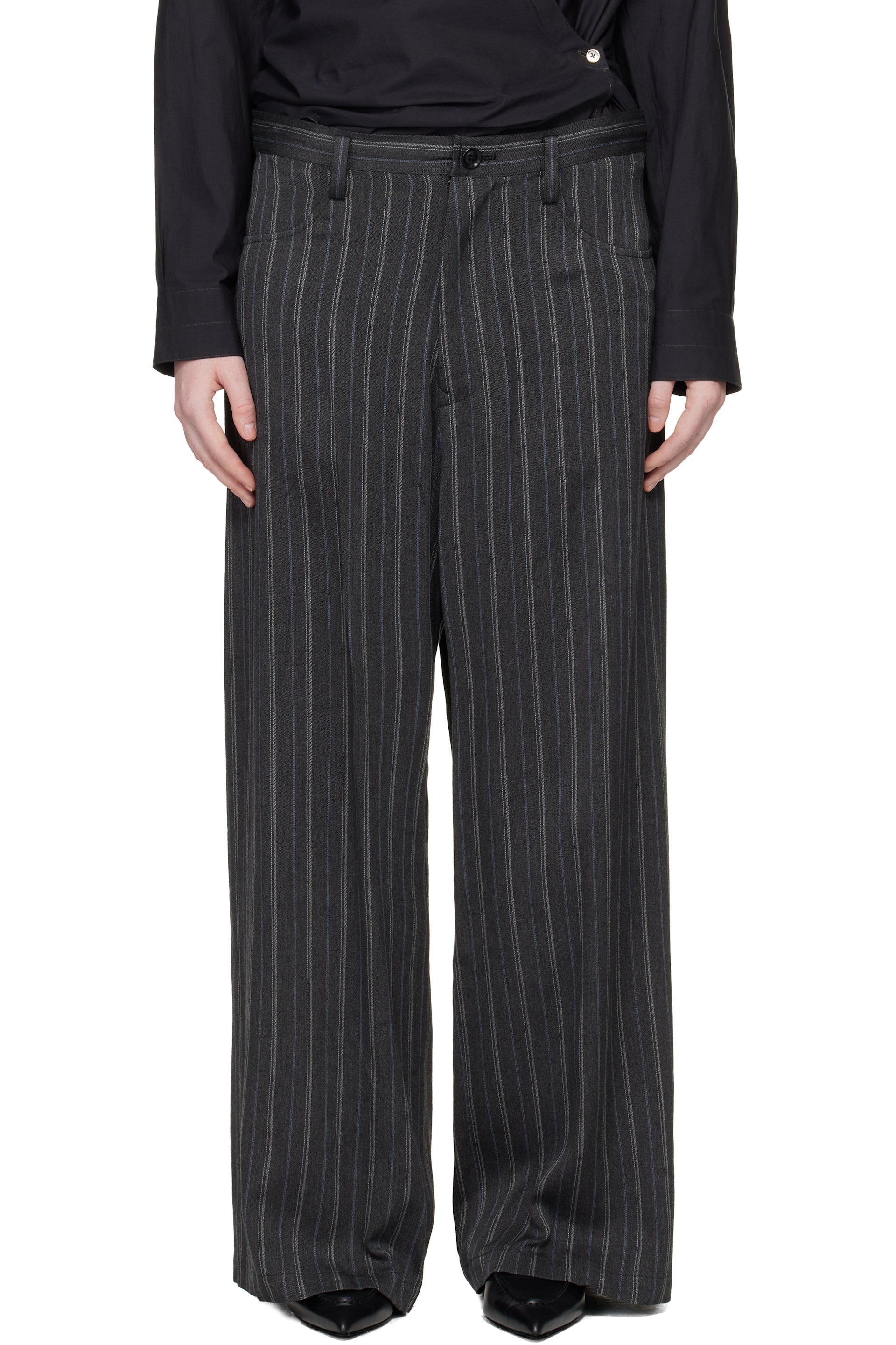 Y's - Pantalon long droit gris