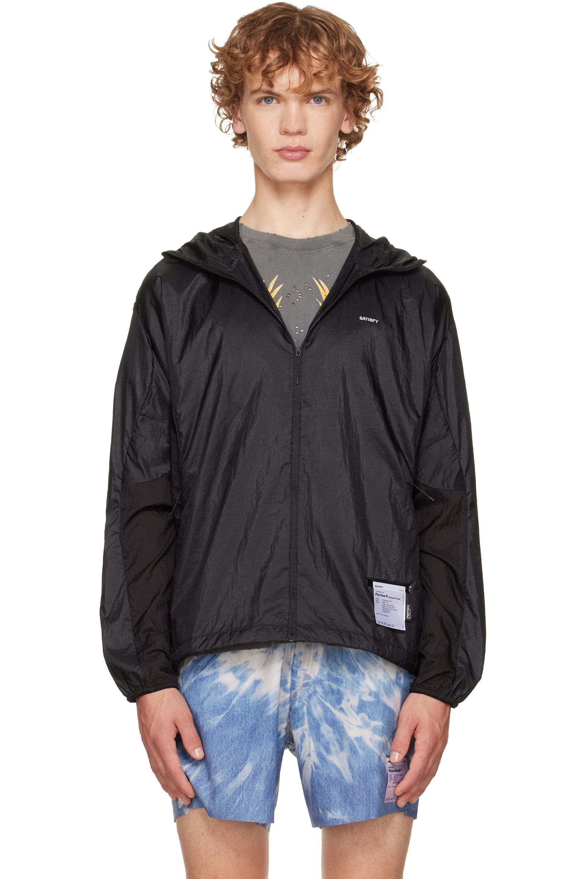 Satisfy - Black Pertex Diamond Fuse Windbreaker Jacket