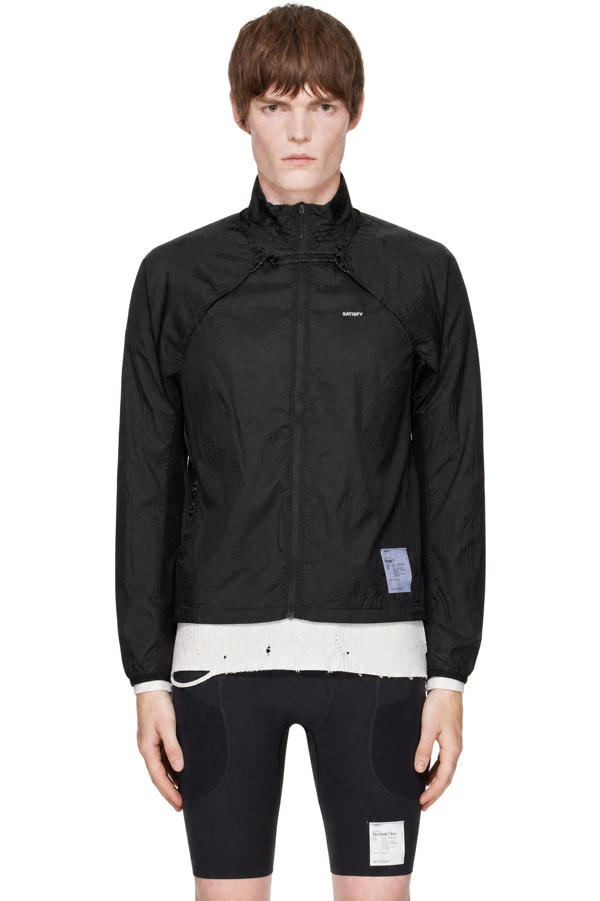 Satisfy - Black Rippy Modular Windbreaker Jacket
