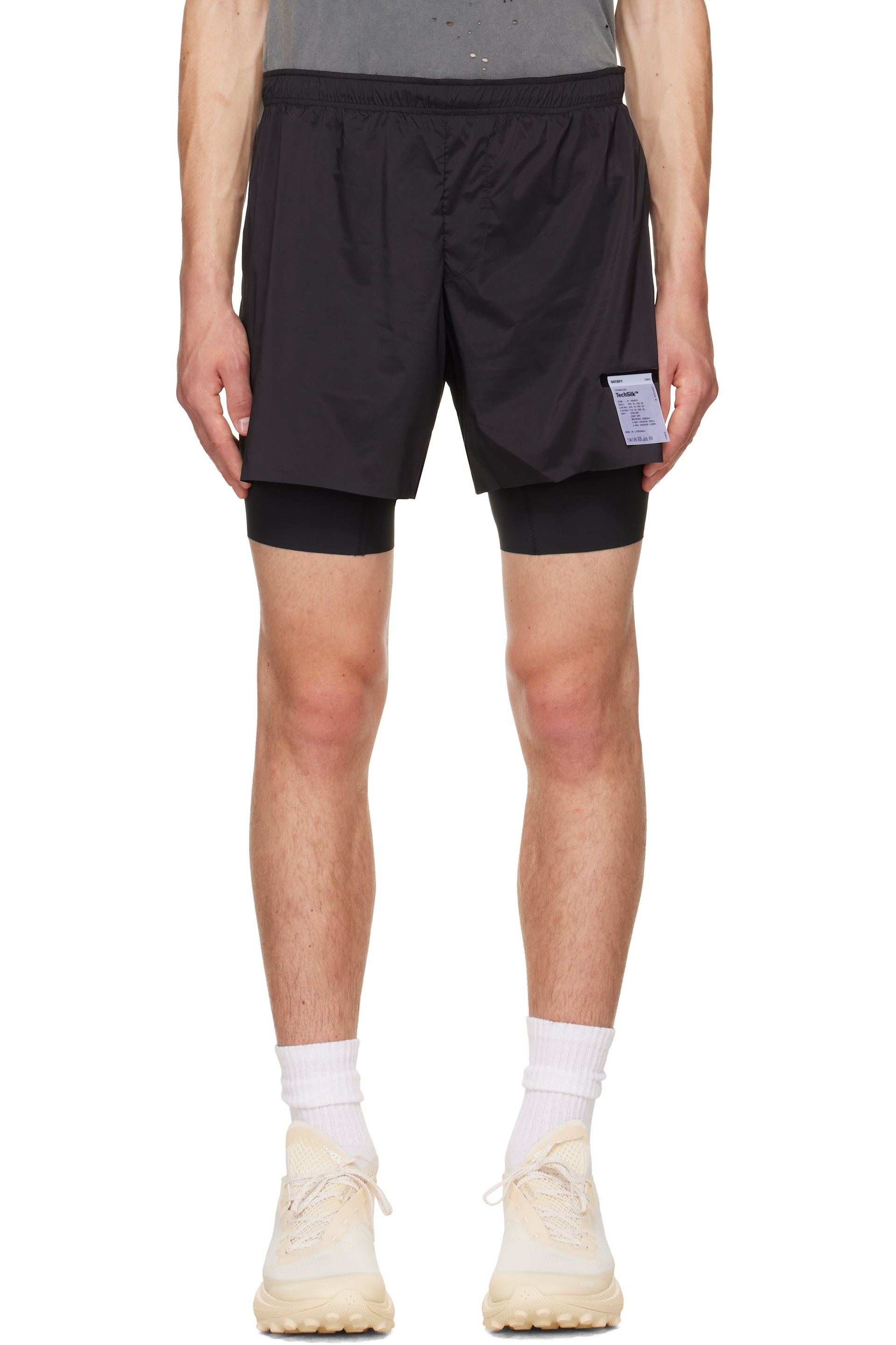 Satisfy - Short noir en jersey TechSilk