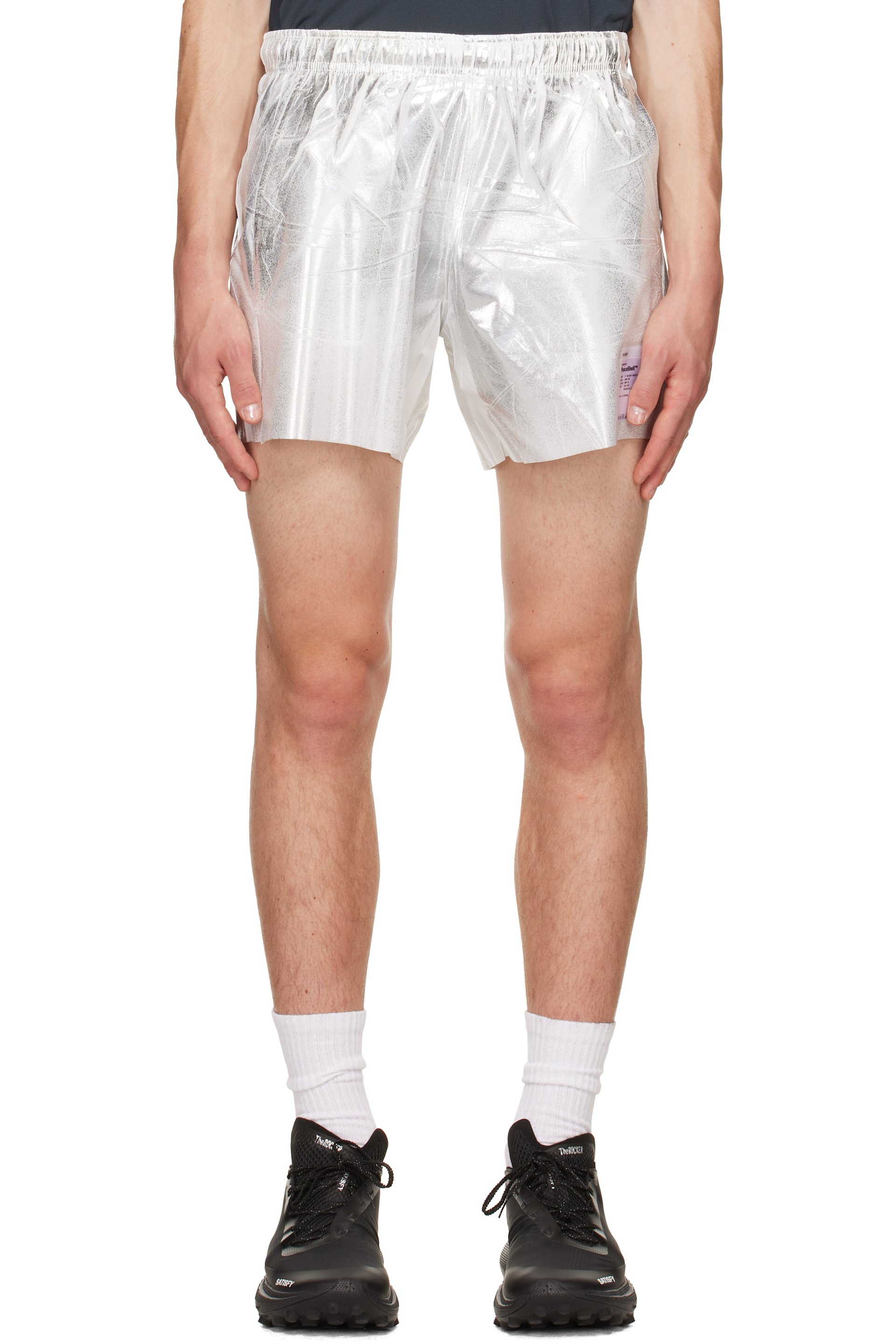 Satisfy - Short argenté sans doublure en taffetas PeaceShell