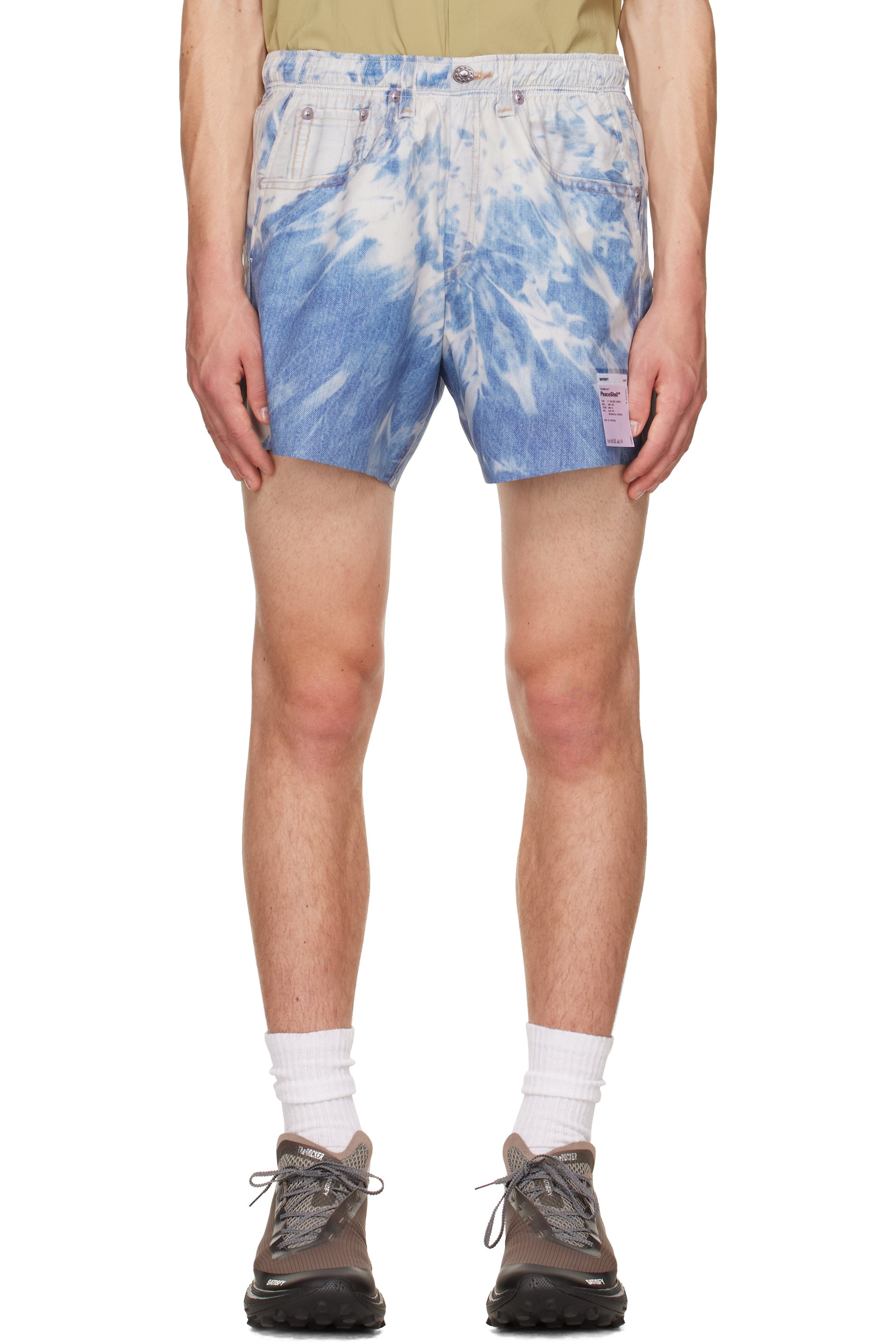 Satisfy - Short bleu sans doublure en taffetas PeaceShell