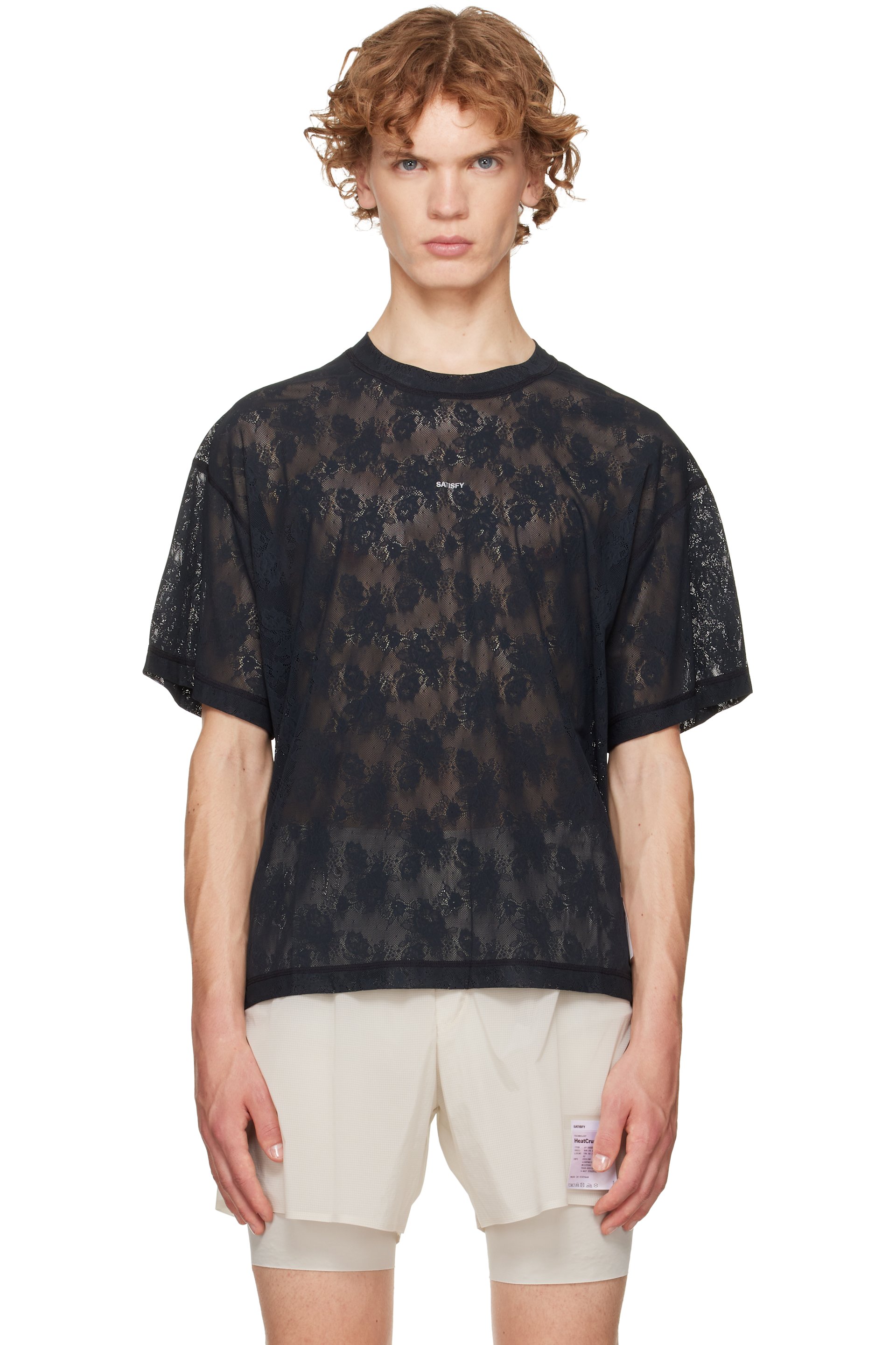 Satisfy - Black Space-Lace Running T-shirt
