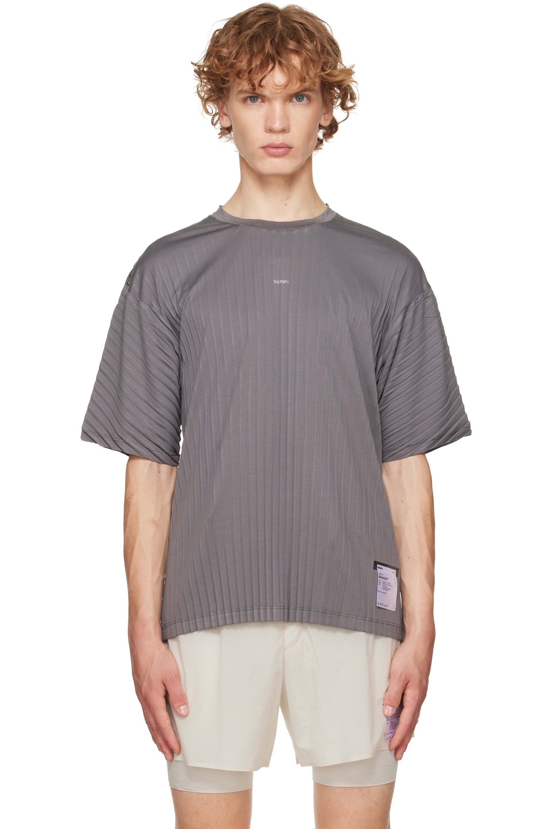 Satisfy - Gray AuraLite Pleated Running T‑shirt