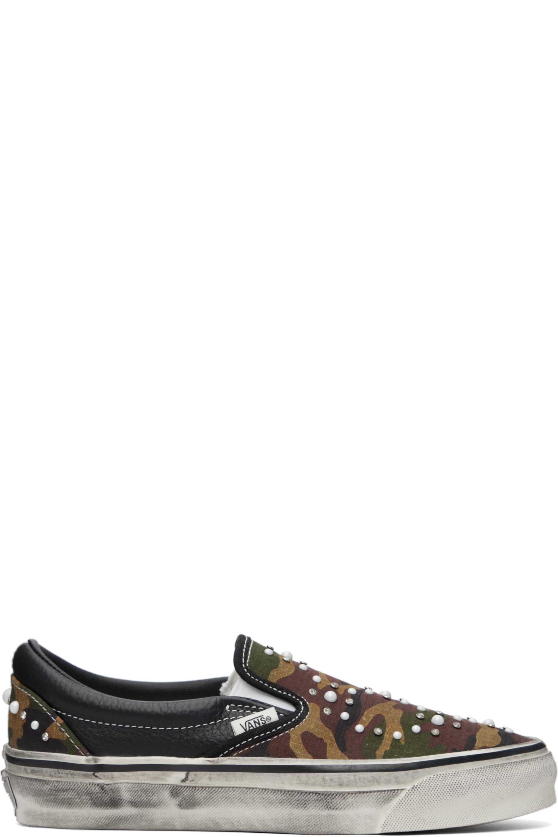 Vans - Khaki Premium Classic Slip-On Sneakers